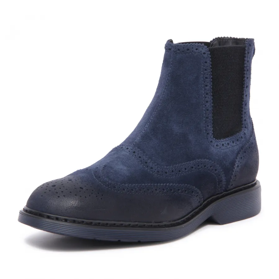 0732AU beatles uomo HOGAN H576 CHELSEA boots blue