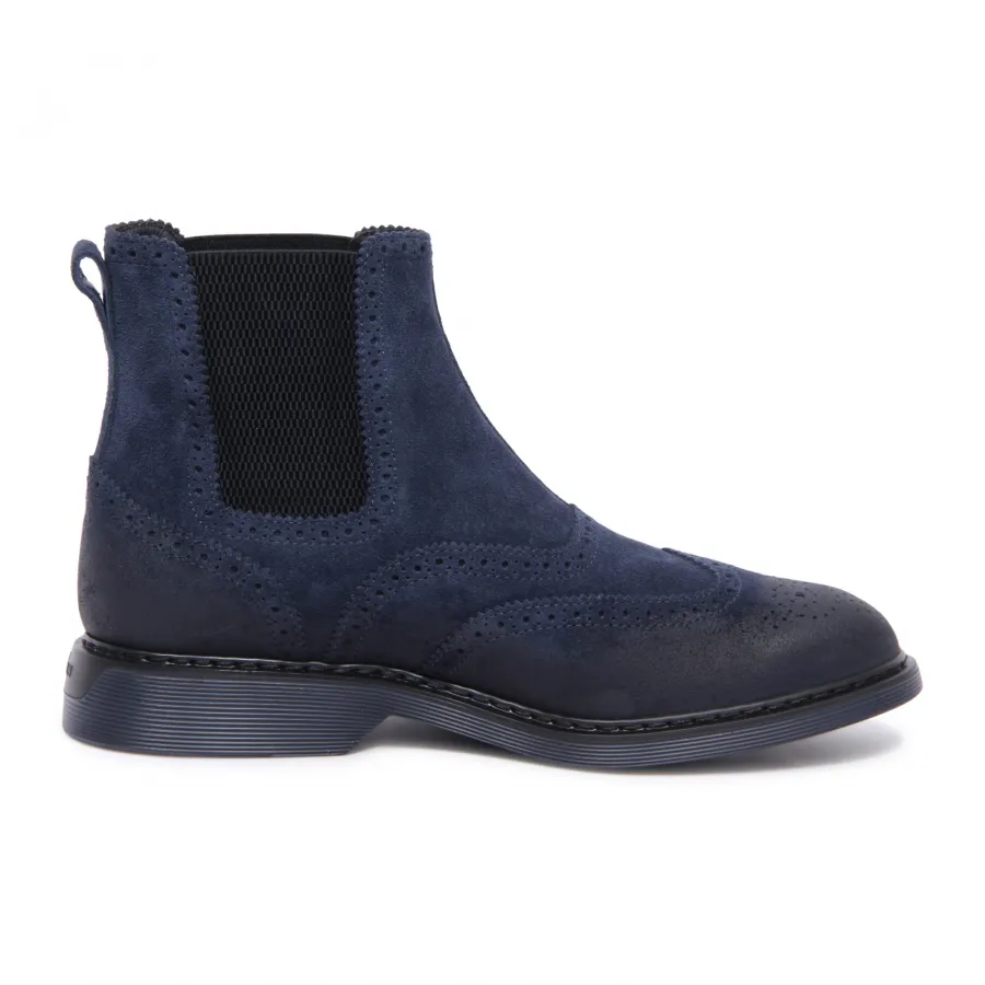 0732AU beatles uomo HOGAN H576 CHELSEA boots blue