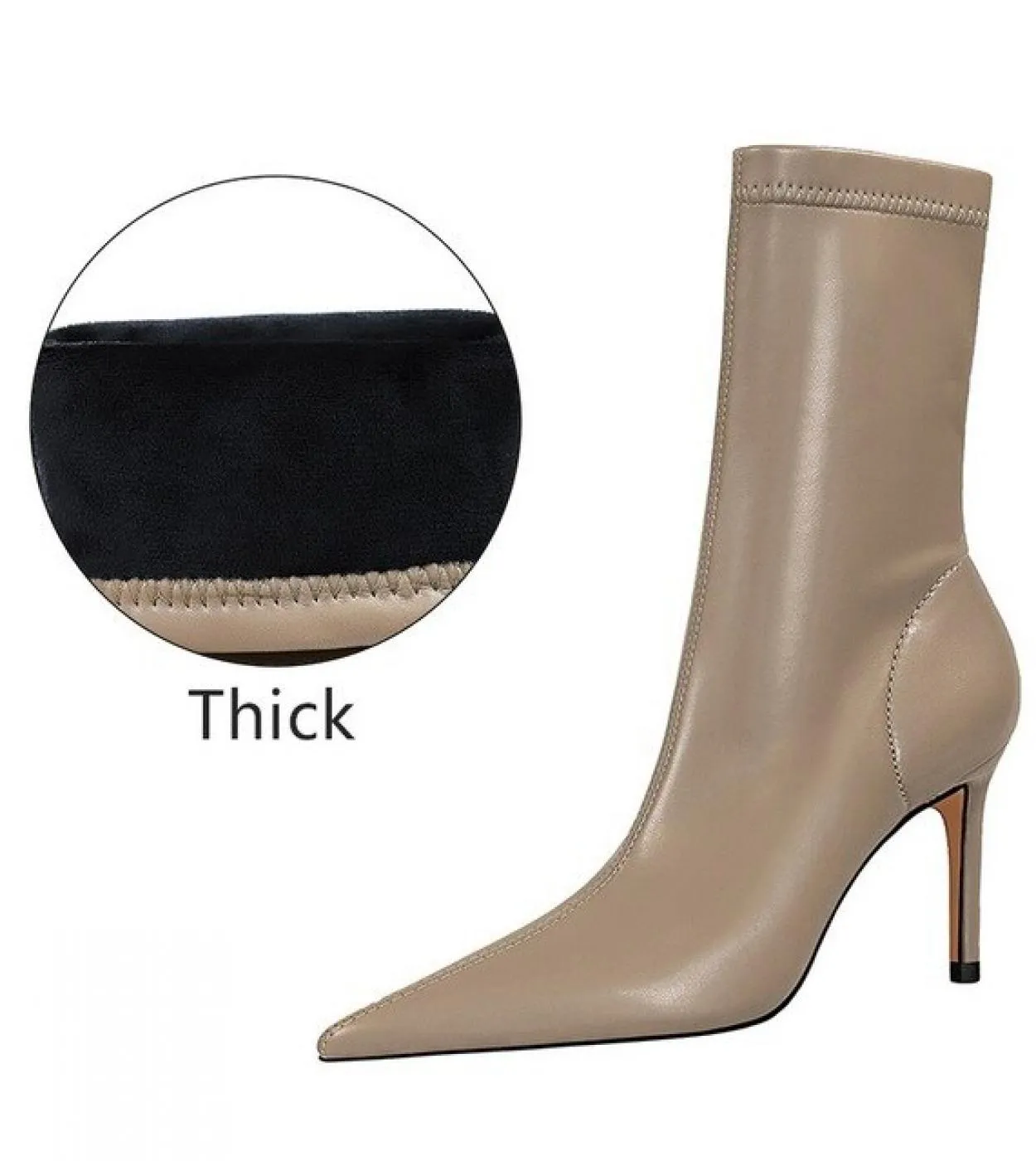 2022 Inverno Caldo Donna In Pelle 85 cm Tacchi Alti Stivali Peluche Plus Size 43 Stivaletti Lady Stivaletti Fetish Discoteca Com