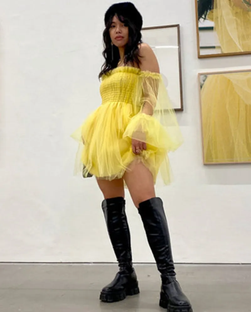 2022 Nuovo Vestito Elegante Della Boemia Delle Donne Della Maglia Del Manicotto di Soffio Del Collo Quadrato Del Vestito Dal Tut
