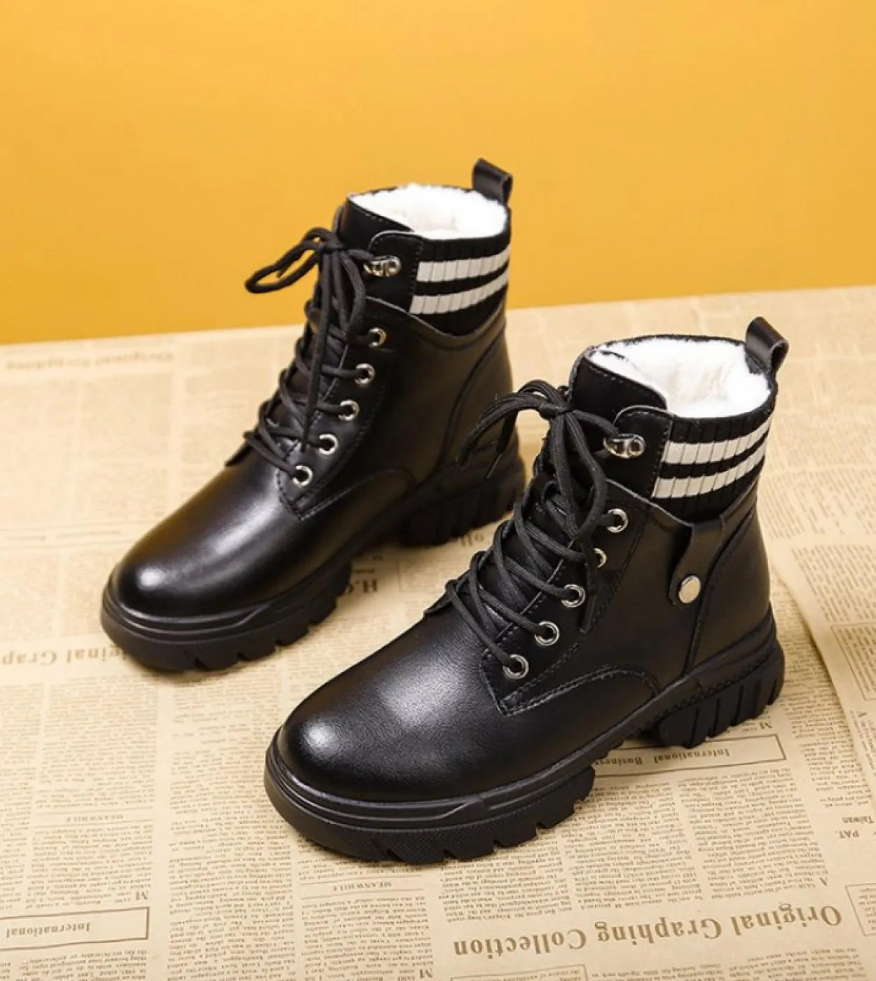 2022 Stivali con plateau Stivaletti da donna Scarpe da donna Stivaletti da neve caldi in peluche Scarpe invernali Scarpe da ginn