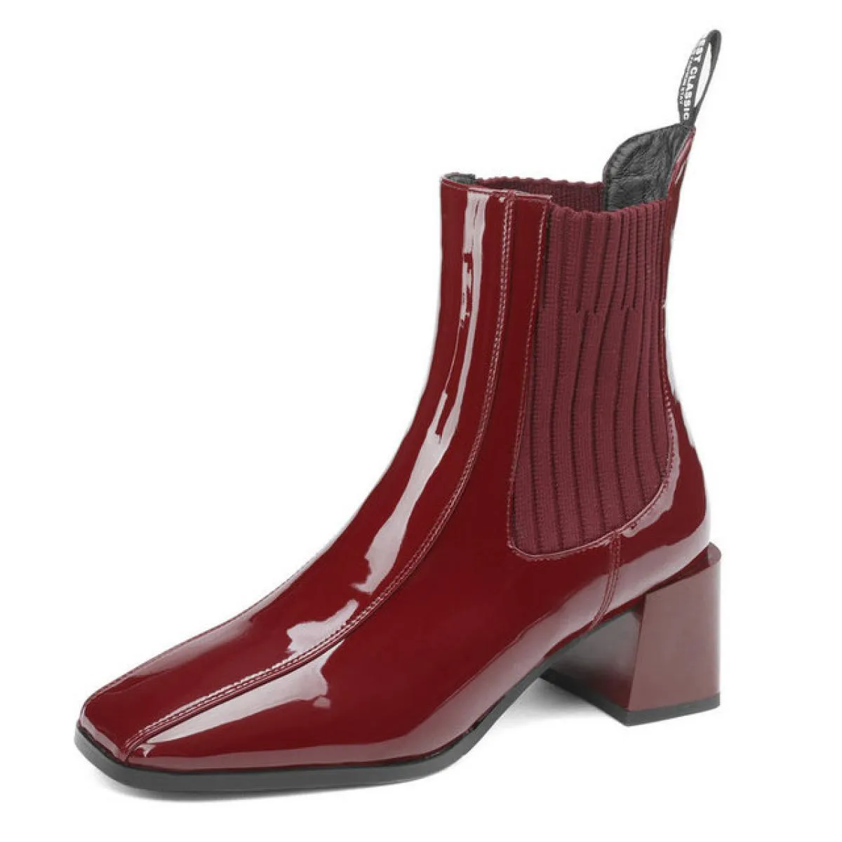 2024 Stivaletti da donna casual Tacco alto quadrato Scarpe da esterno per il tempo libero Stivaletti da donna Stretch Autunno Ma