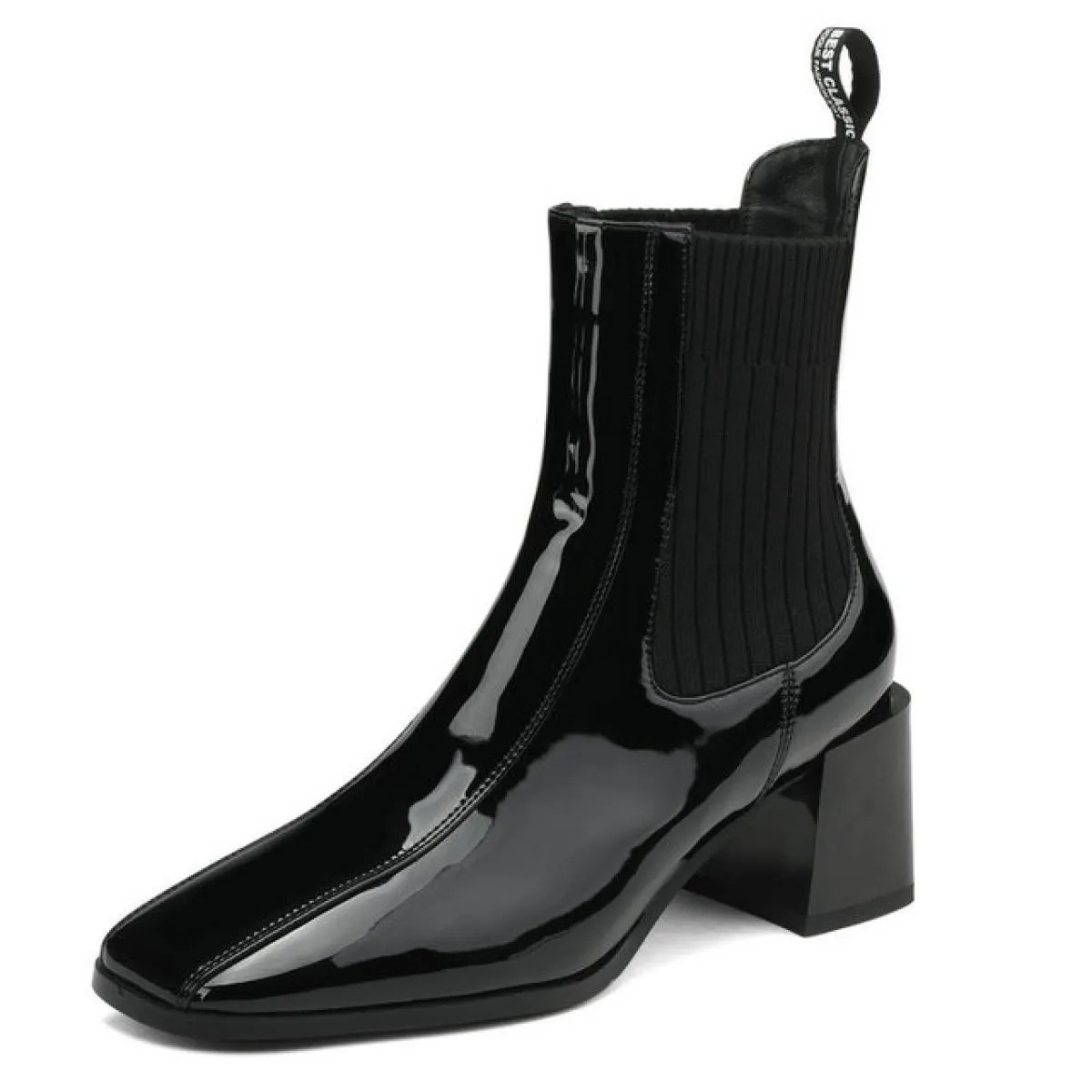 2024 Stivaletti da donna casual Tacco alto quadrato Scarpe da esterno per il tempo libero Stivaletti da donna Stretch Autunno Ma