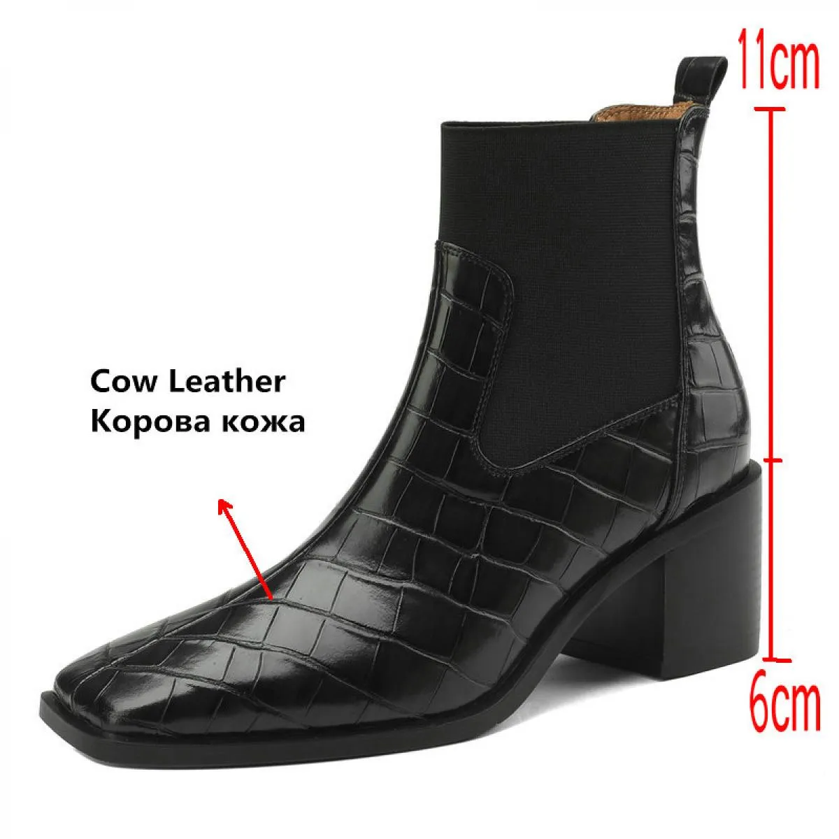 2024 Stivaletti in vera pelle Stivaletti da donna casual Tacchi alti spessi Autunno Inverno Scarpe da donna Outdoor Taglia 34 40