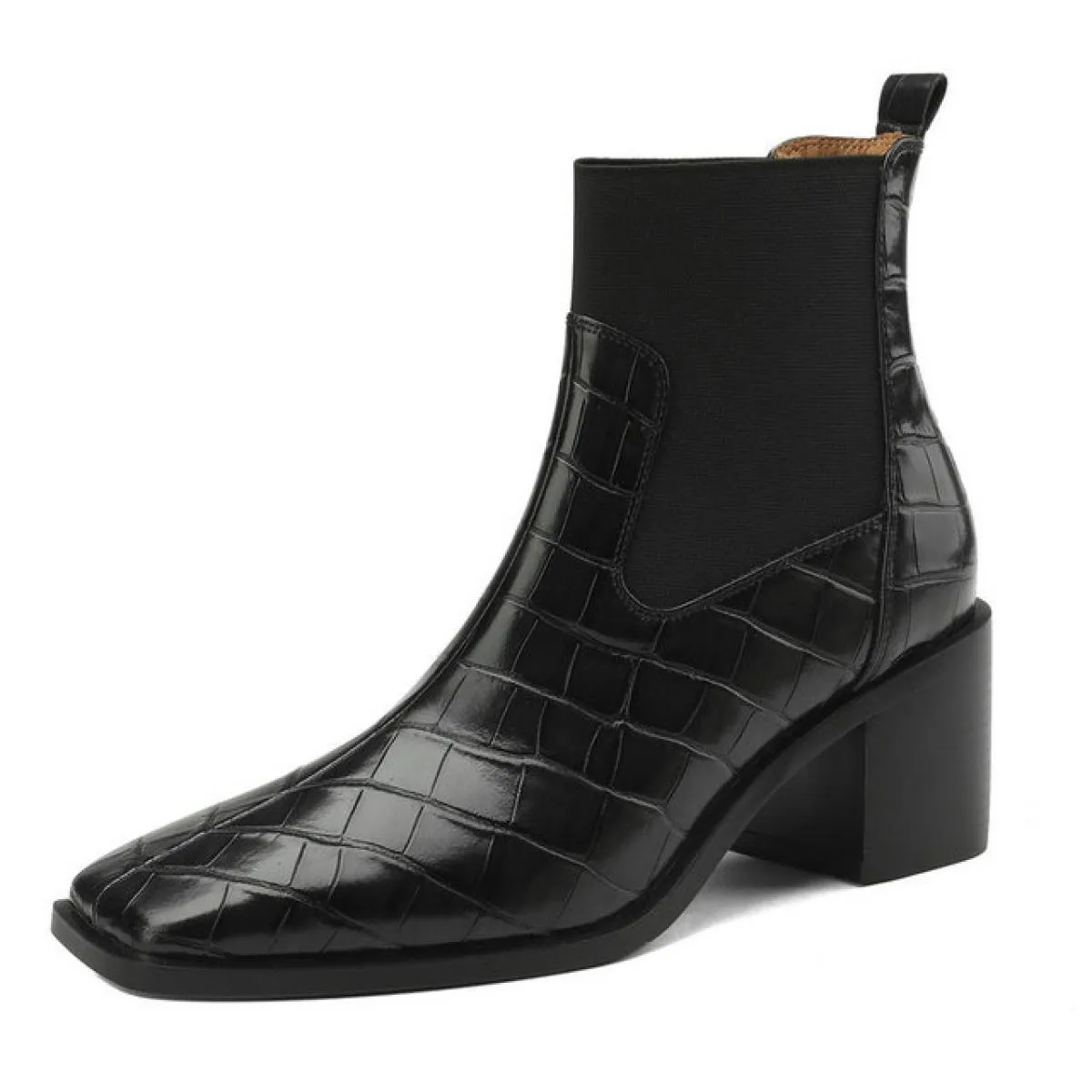2024 Stivaletti in vera pelle Stivaletti da donna casual Tacchi alti spessi Autunno Inverno Scarpe da donna Outdoor Taglia 34 40