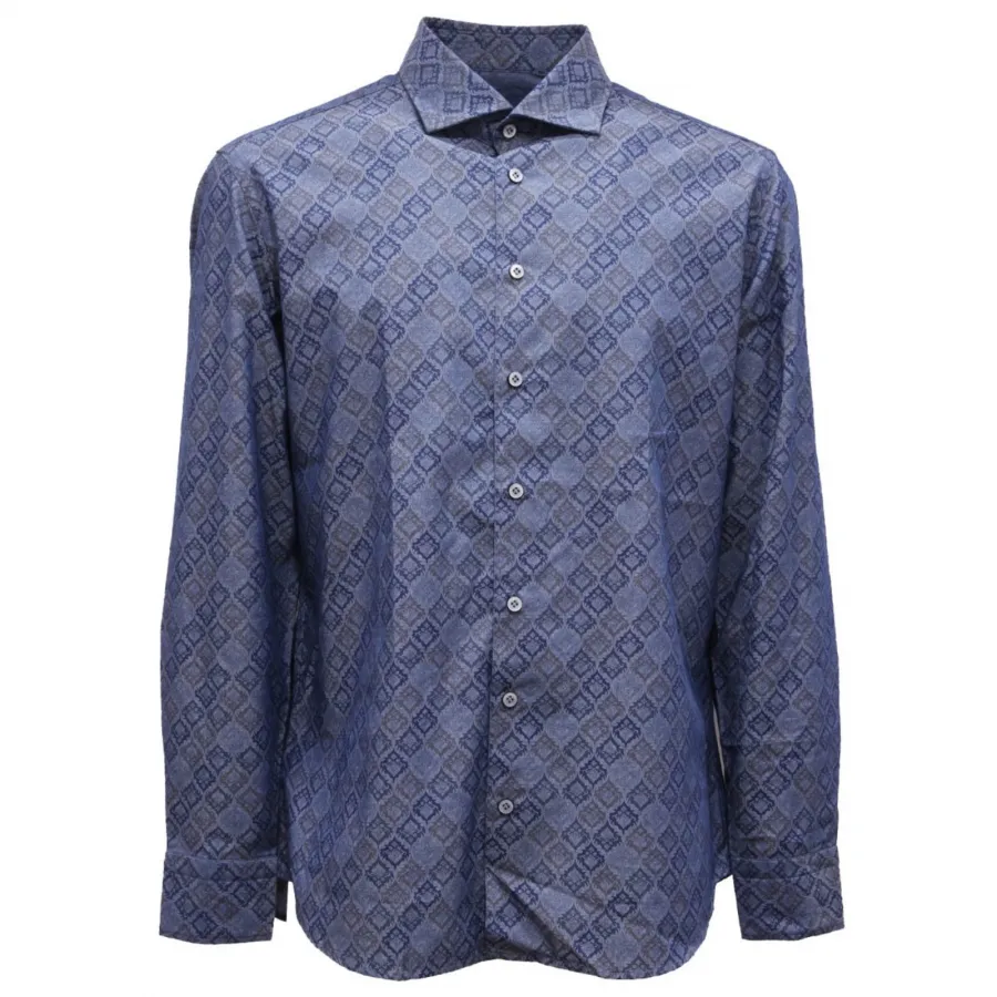 5505AI camicia uomo BASTONCINO man cotton shirt blue
