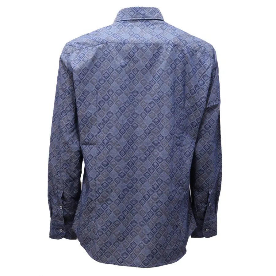 5505AI camicia uomo BASTONCINO man cotton shirt blue