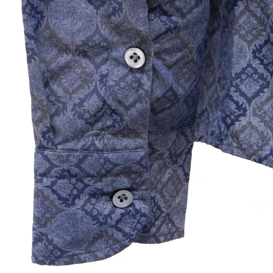 5505AI camicia uomo BASTONCINO man cotton shirt blue