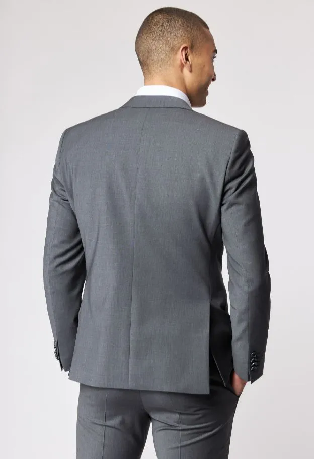 Abito in lana bi-stretch grigio medio roy robson con gilet