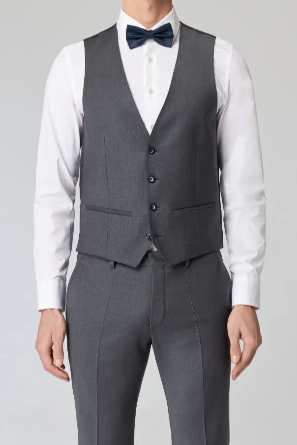 Abito in lana bi-stretch grigio medio roy robson con gilet