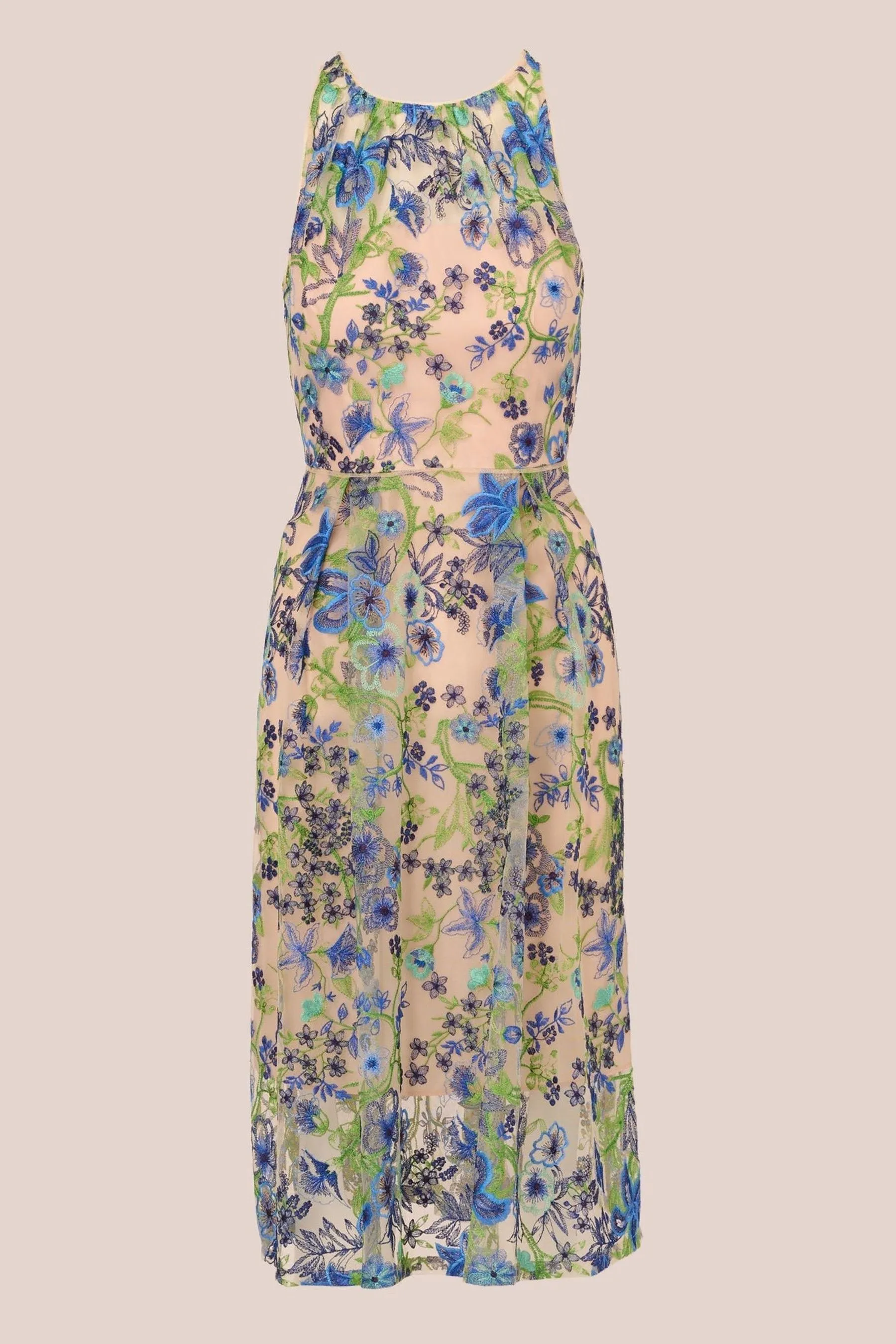 Adrianna Papell Blu - Abito ricamato con corpino aderente e gonna svasata