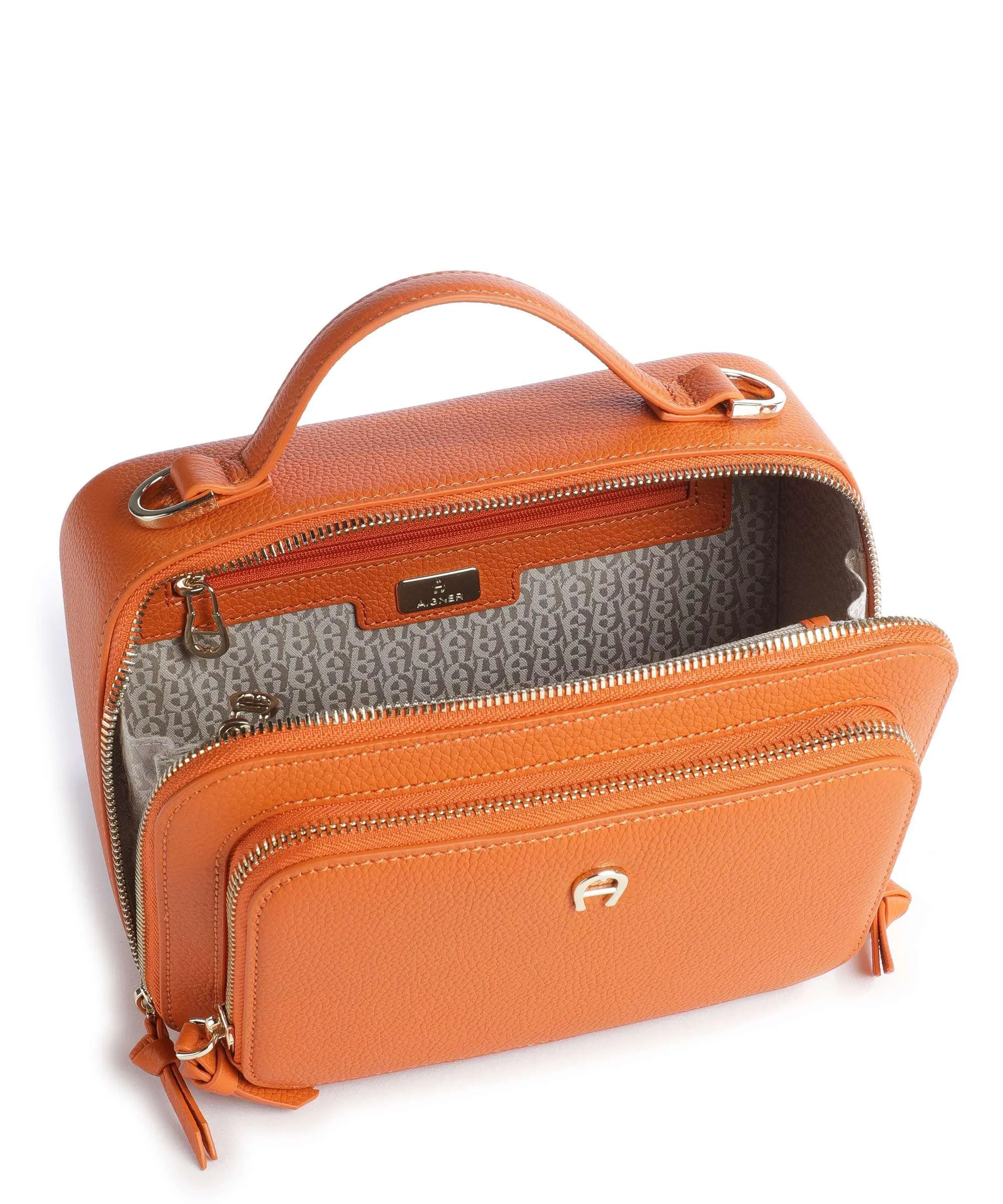  Aigner Zita S Borsa a tracolla pelle di vacchetta grana arancio  