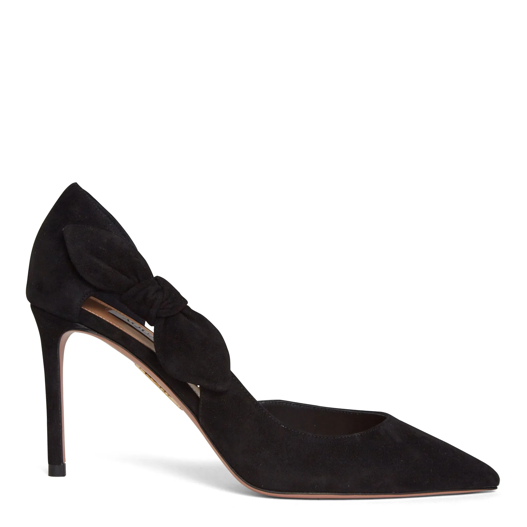 AQUAZZURA  Dècolletè ''Very Bow Tie'' in suede nere