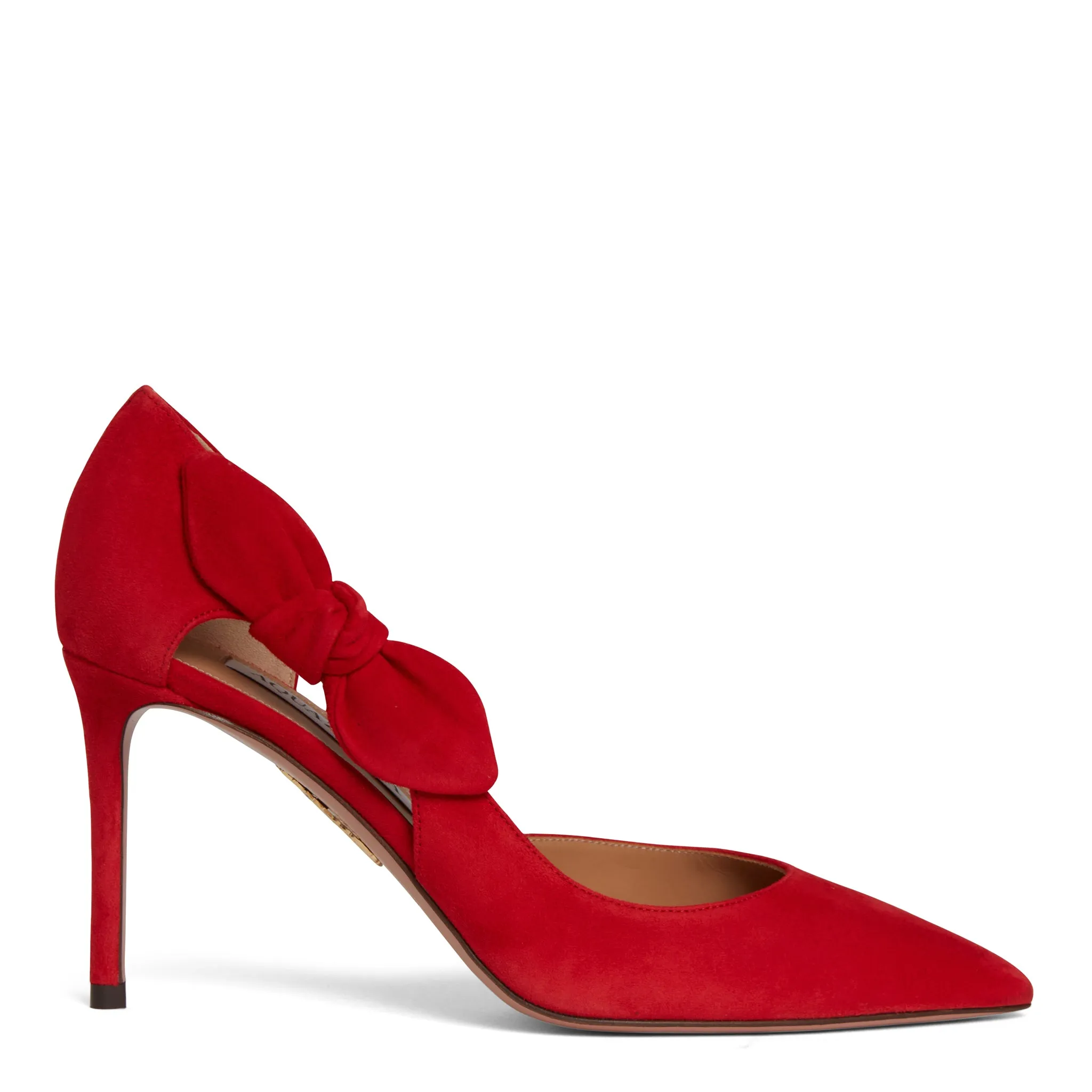 AQUAZZURA  Dècolletè ''Very Bow Tie'' in suede rosse