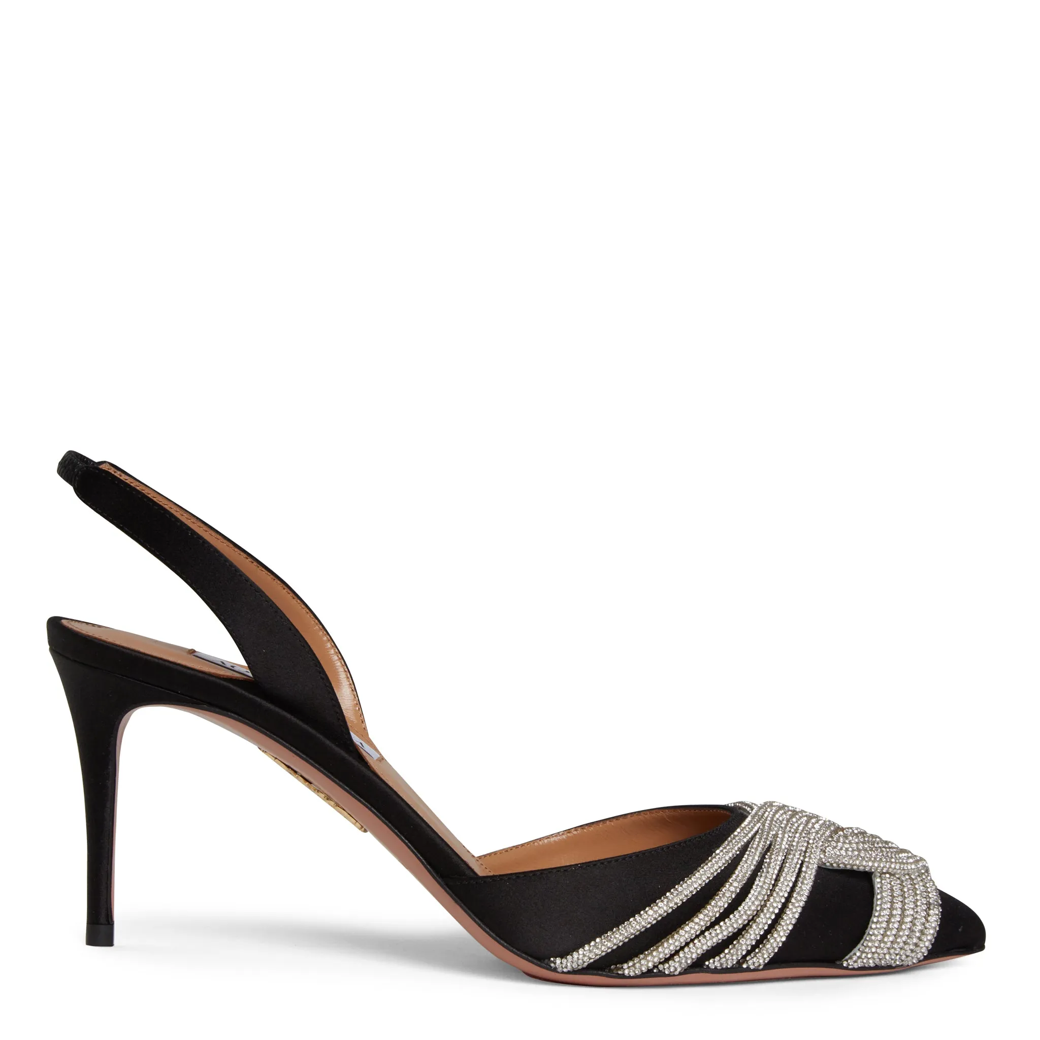 AQUAZZURA  Slingback ''Gatsby'' in raso nera