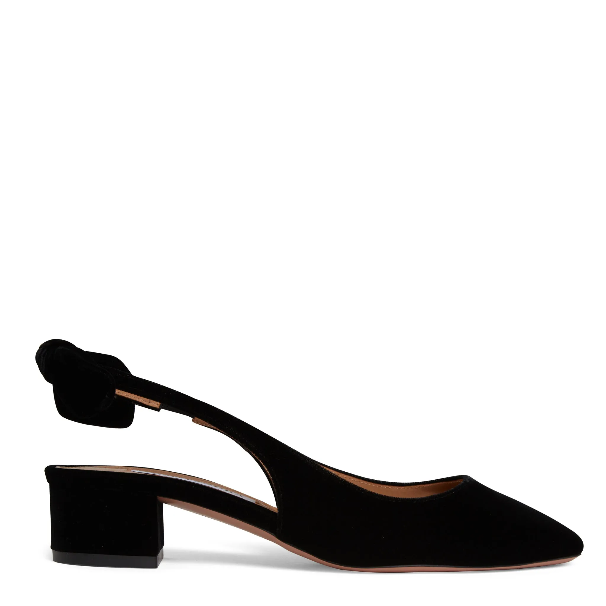AQUAZZURA  Slingback ''Very Bow Tie'' in suede nere