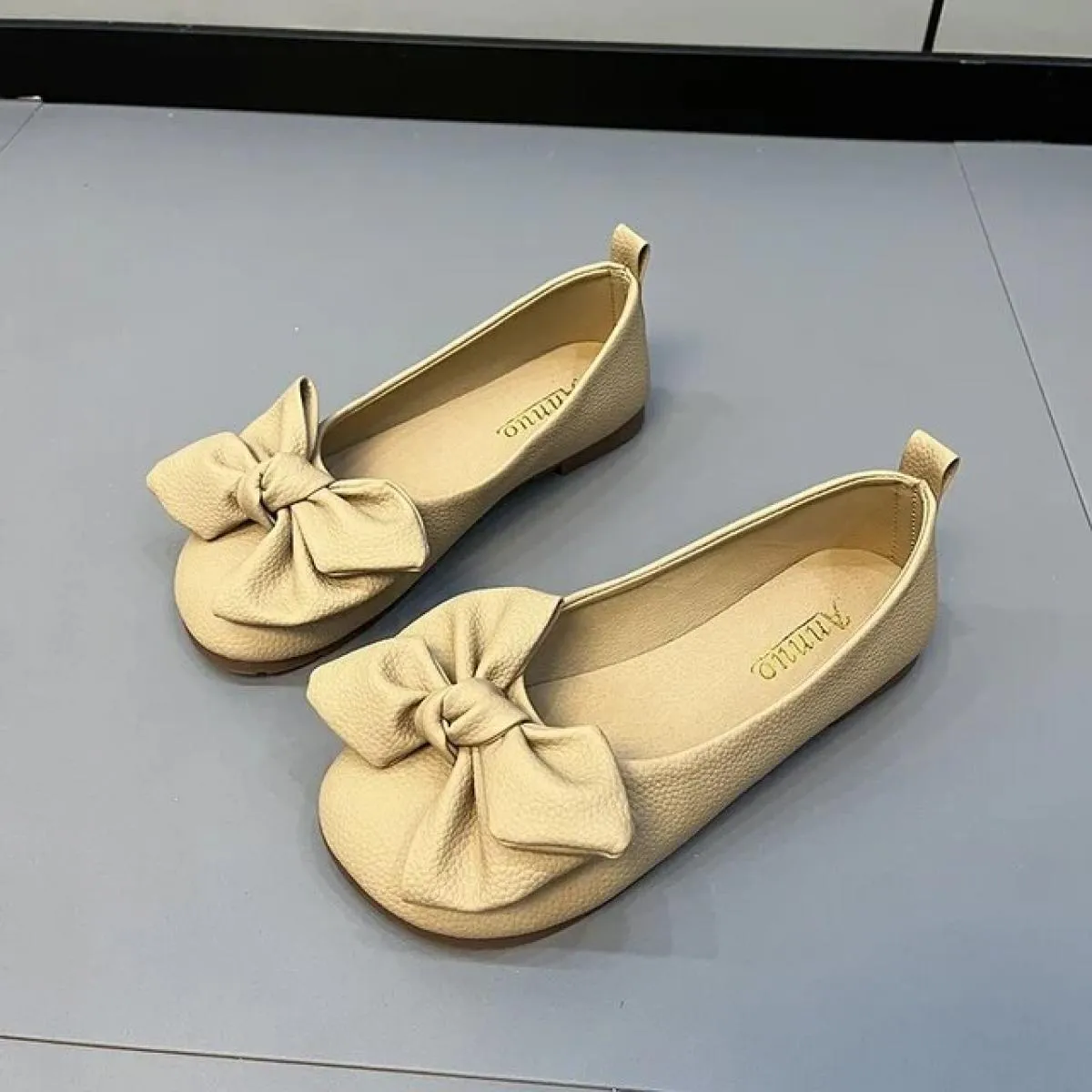 Ballerine pieghevoli con suola sottile Scarpe da viaggio per hotel da donna Mocassini con nodo a farfalla da donna con piede lar