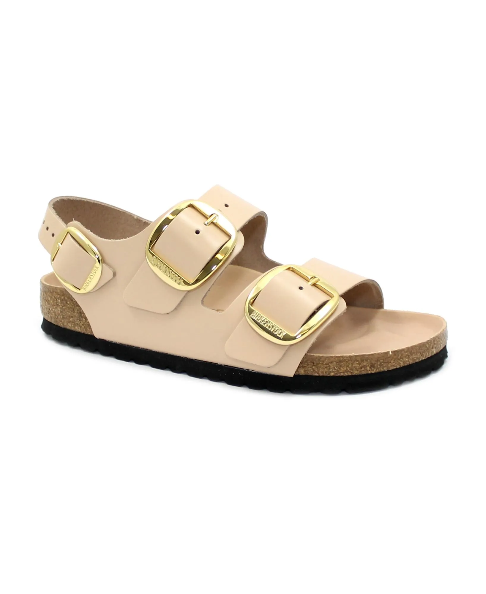 BIRKENSTOCK MILANO BIG BUCKLE 1026484 high shine new beige sandali donna fibbie