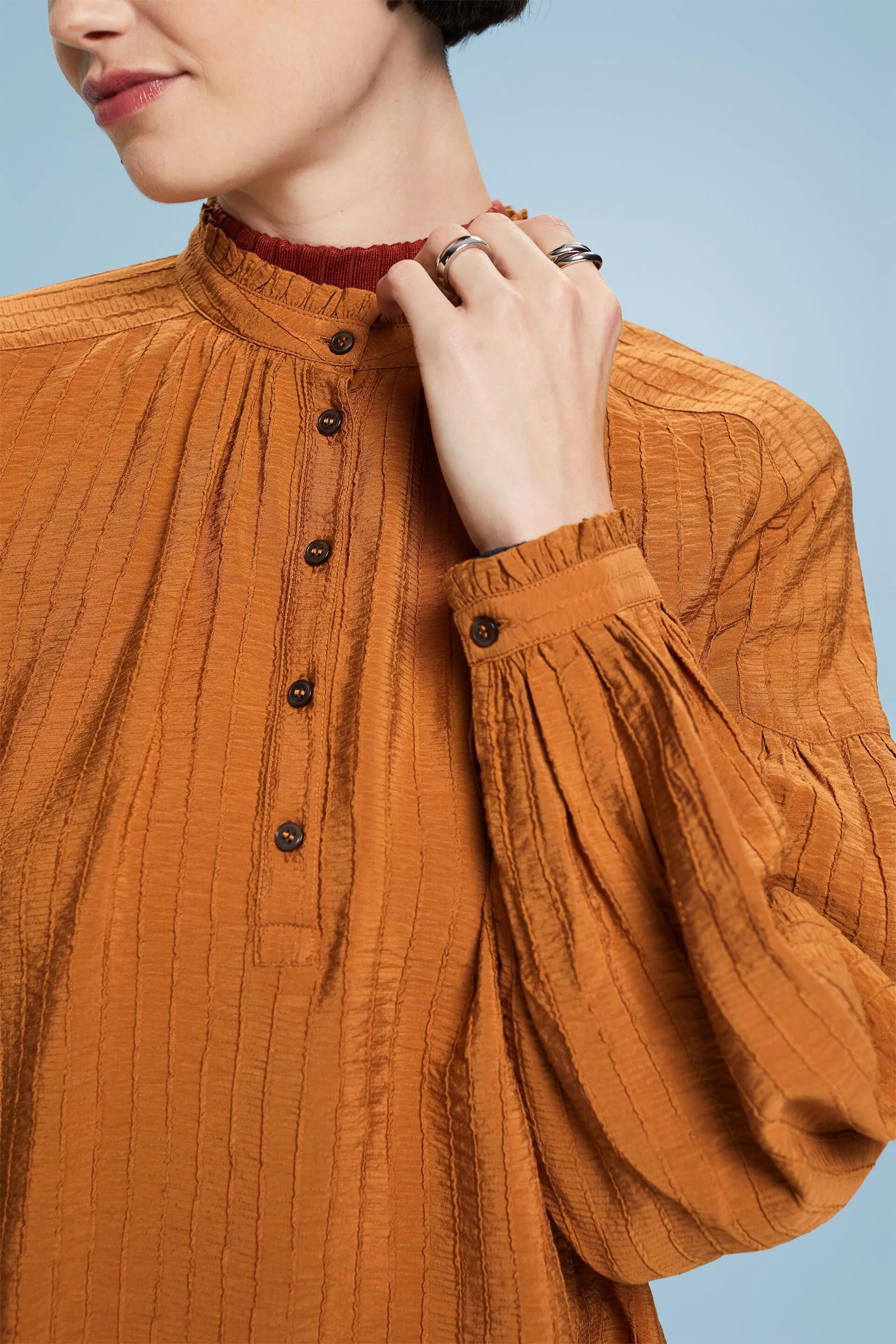 Blusa strutturata a manica lunga