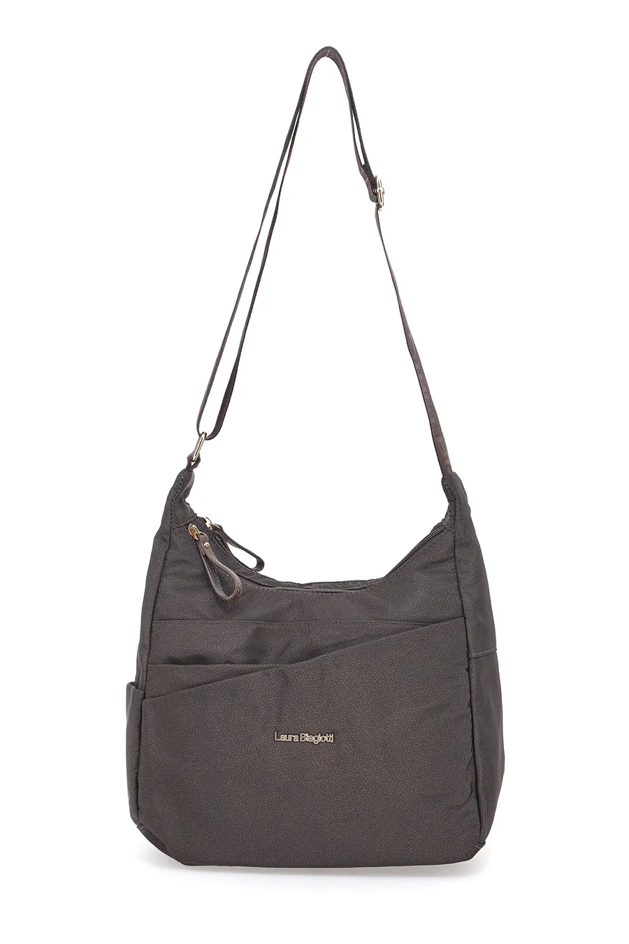 Borsa a Tracolla Marrone a Mezzaluna Laura Biagiotti Lorde