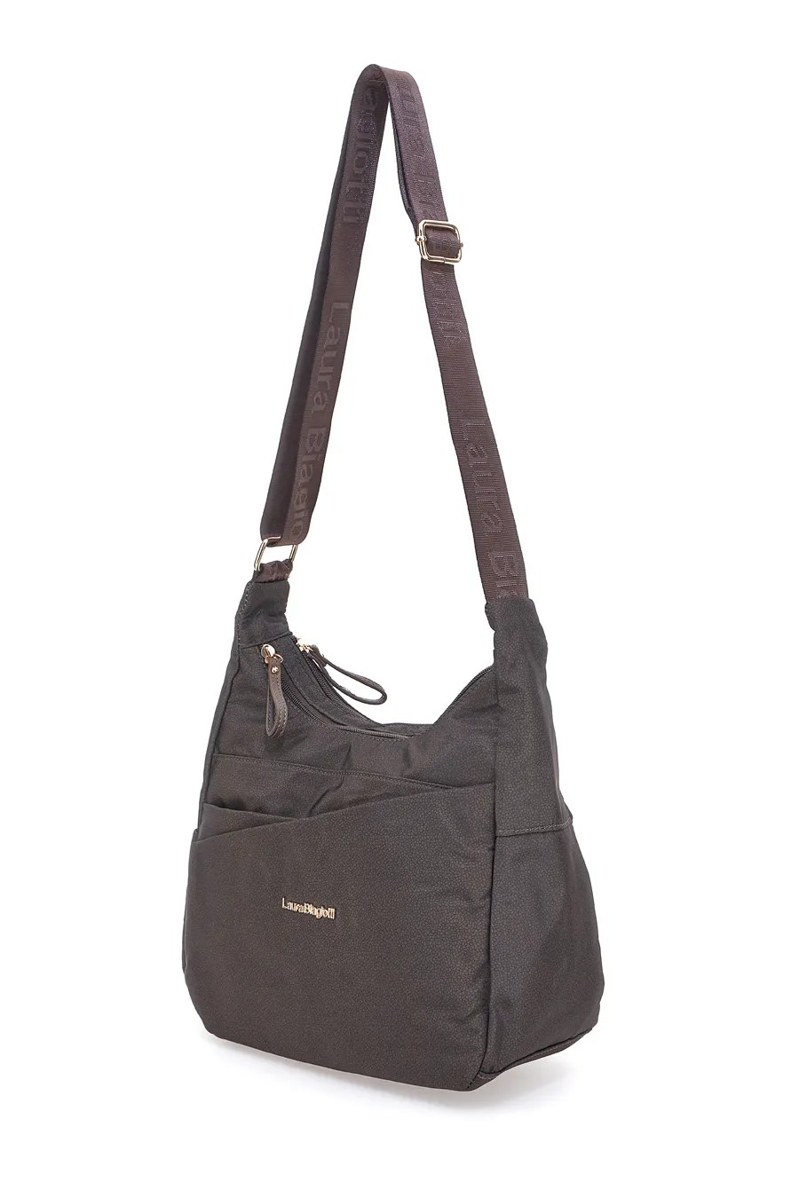 Borsa a Tracolla Marrone a Mezzaluna Laura Biagiotti Lorde