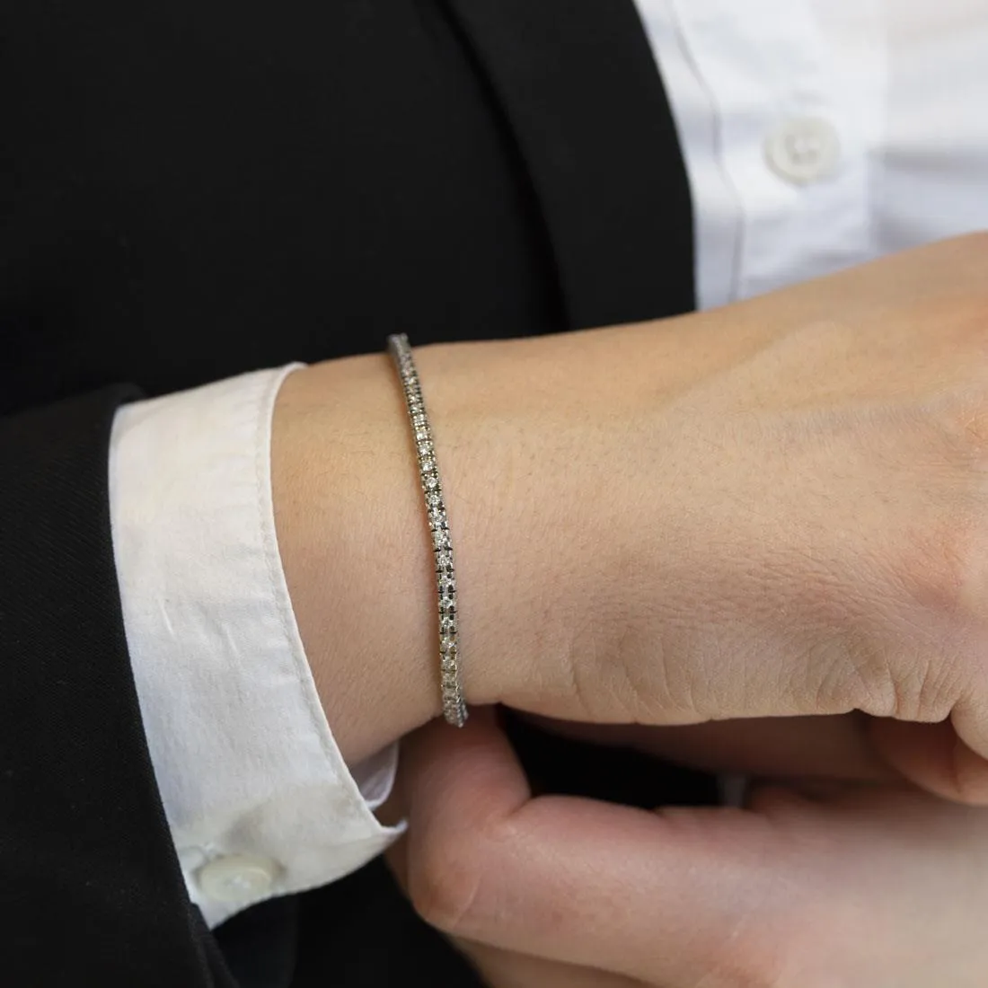 Bracciale tennis con diamanti