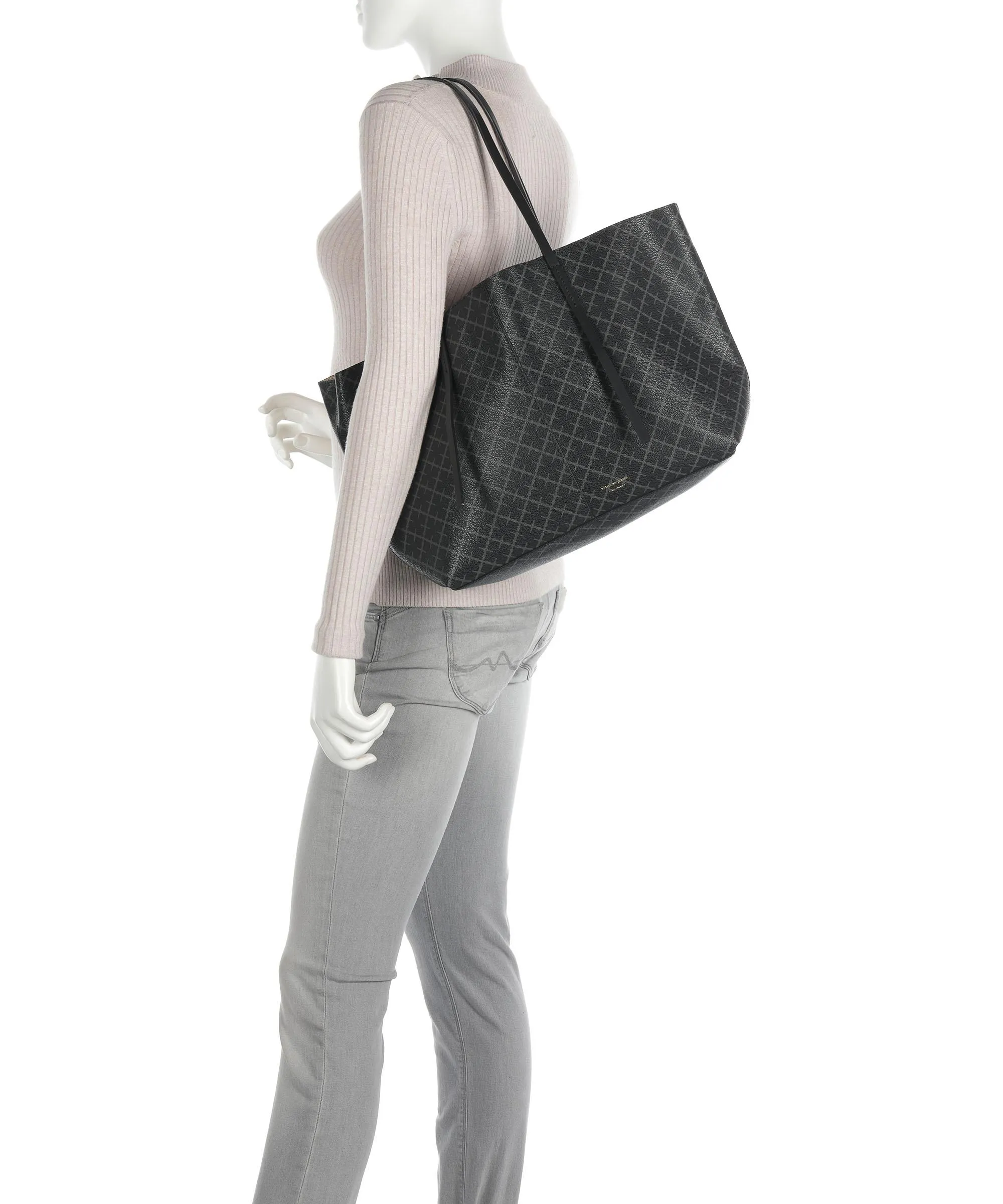  by Malene Birger Abigail Borsa shopper pelle sintetica nero/grigio  