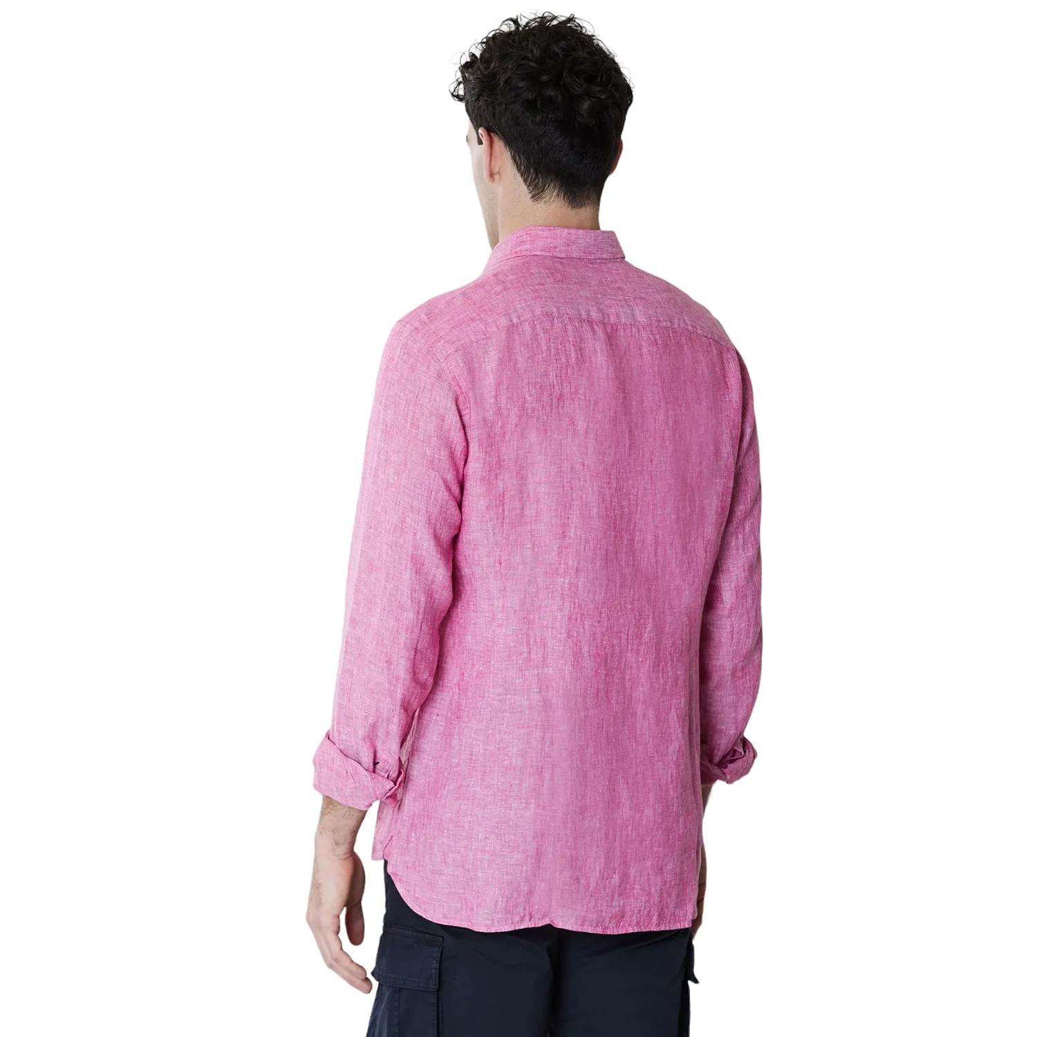 Cale, camicia in lino slim fit con logo