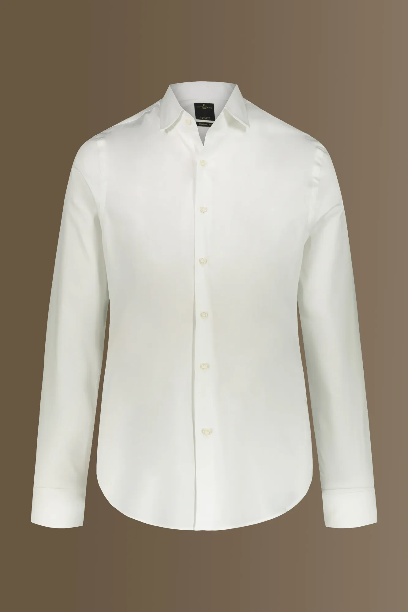 Camicia classica bianca uomo collo francese tinta unita fiammato