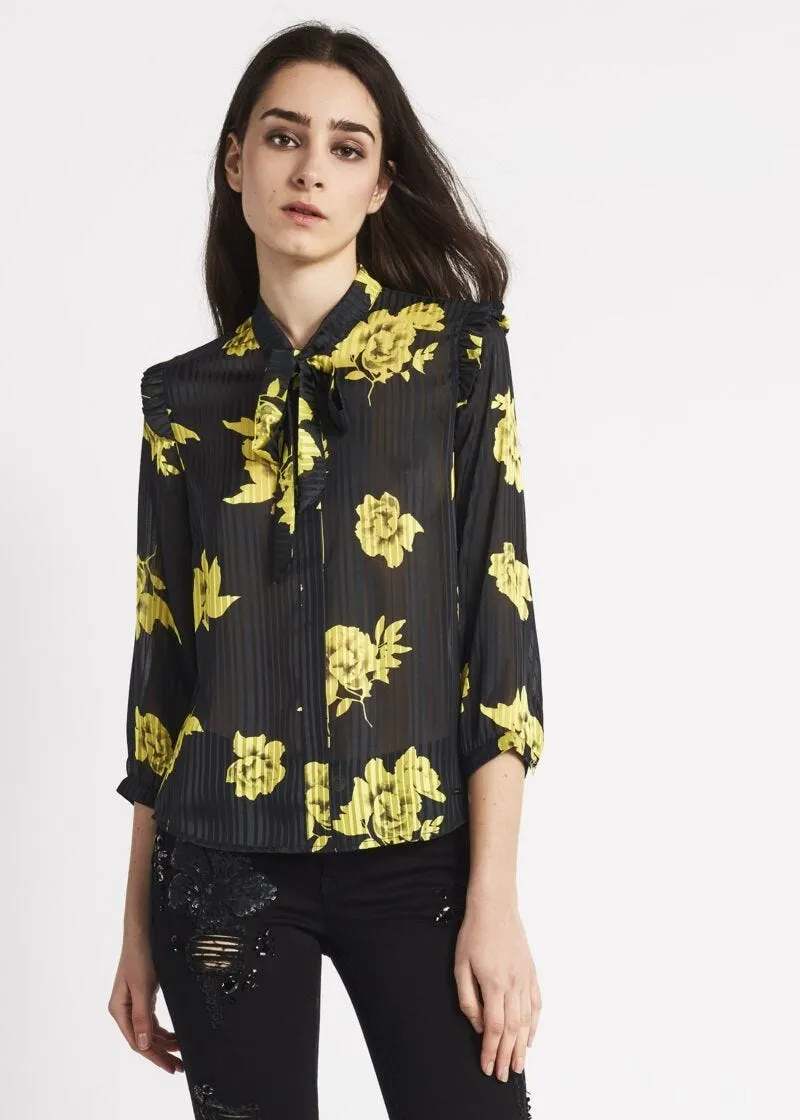Camicia con collo a foulard