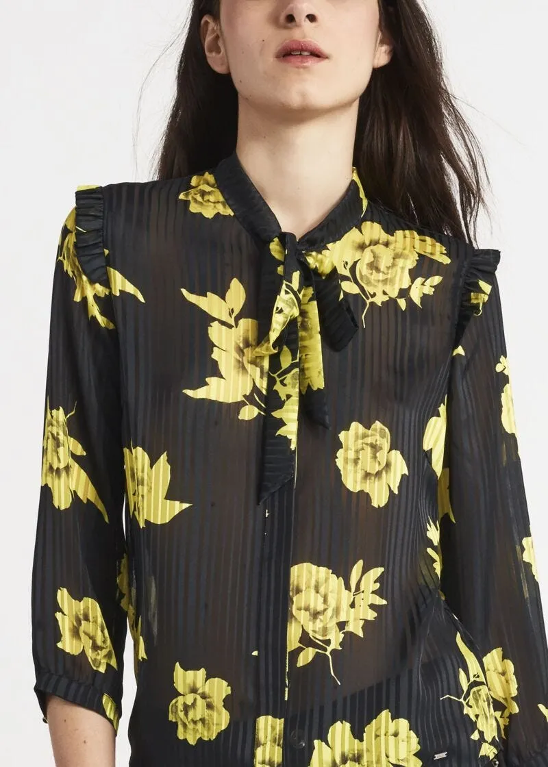 Camicia con collo a foulard