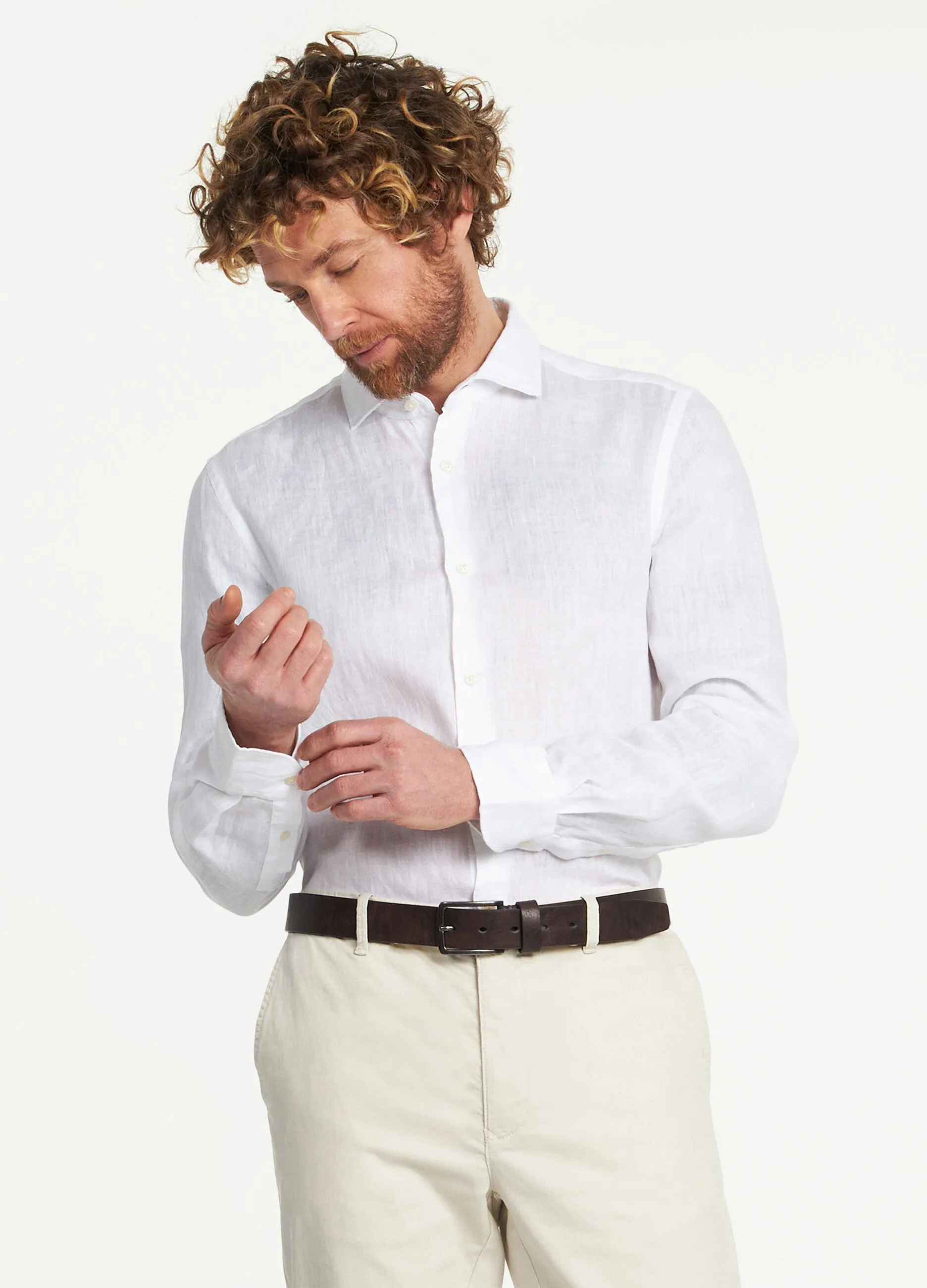 Camicia in puro lino slim fit uomo