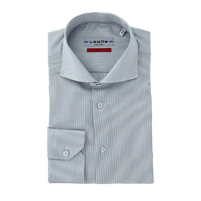 Camicia ledub in forma slim, a strisce grigie