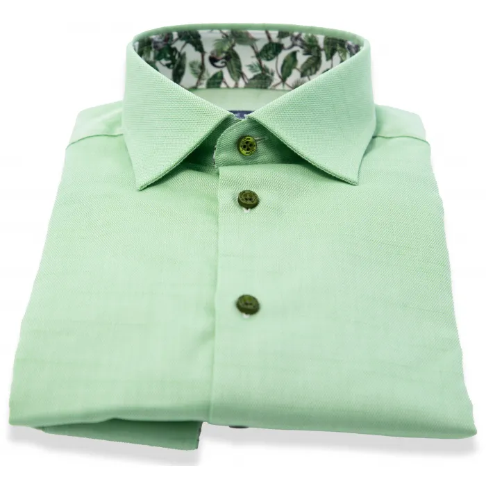 Camicia Ledub manica lunga slim fit tropical Verde medio