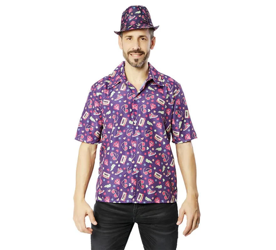 Camicia lilla anni '90 da uomo