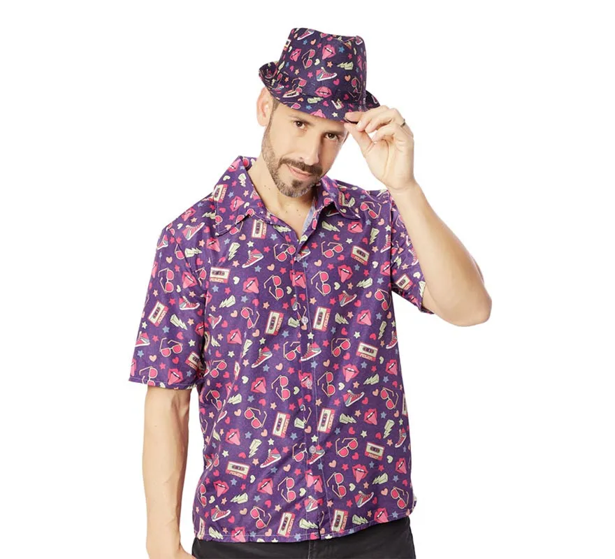 Camicia lilla anni '90 da uomo