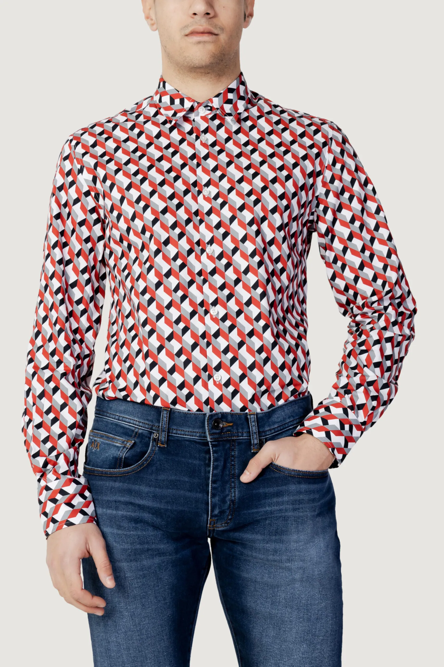 Camicia manica lunga Antony Morato napoli slim fit Rosso