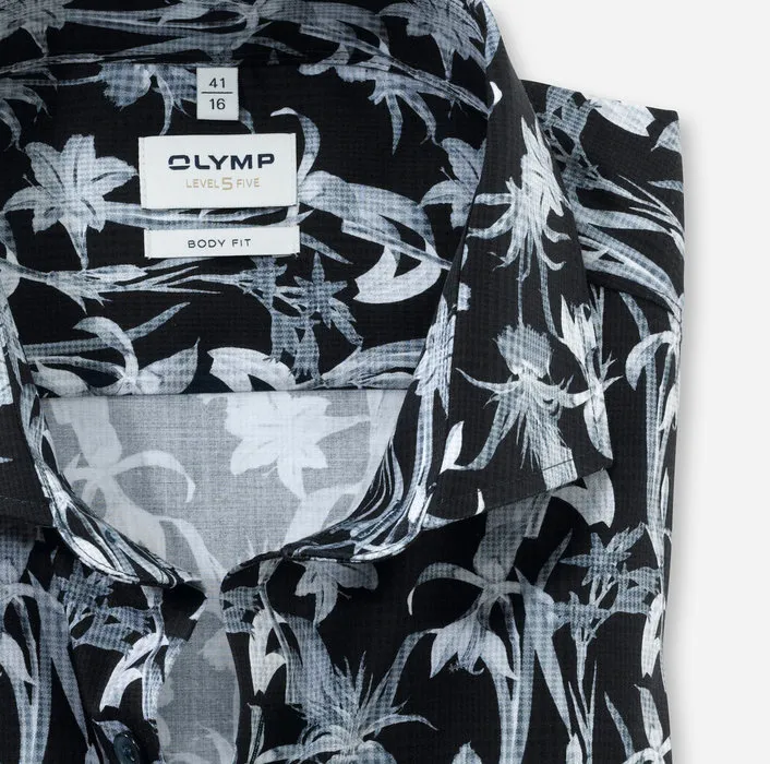 Camicia olymp fantasia floreale blu slim fit