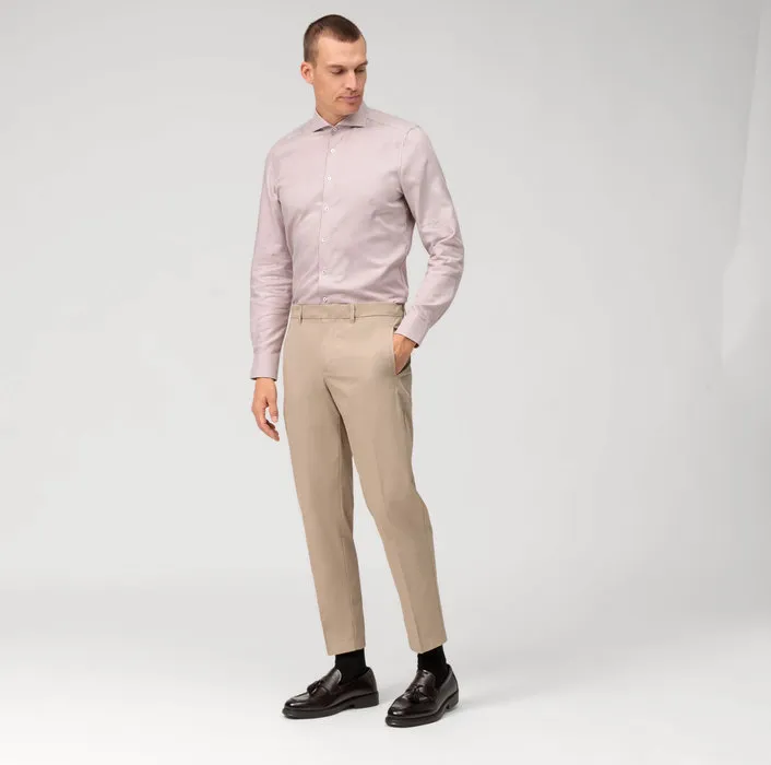 Camicia olymp slim fit micro disegno rosso