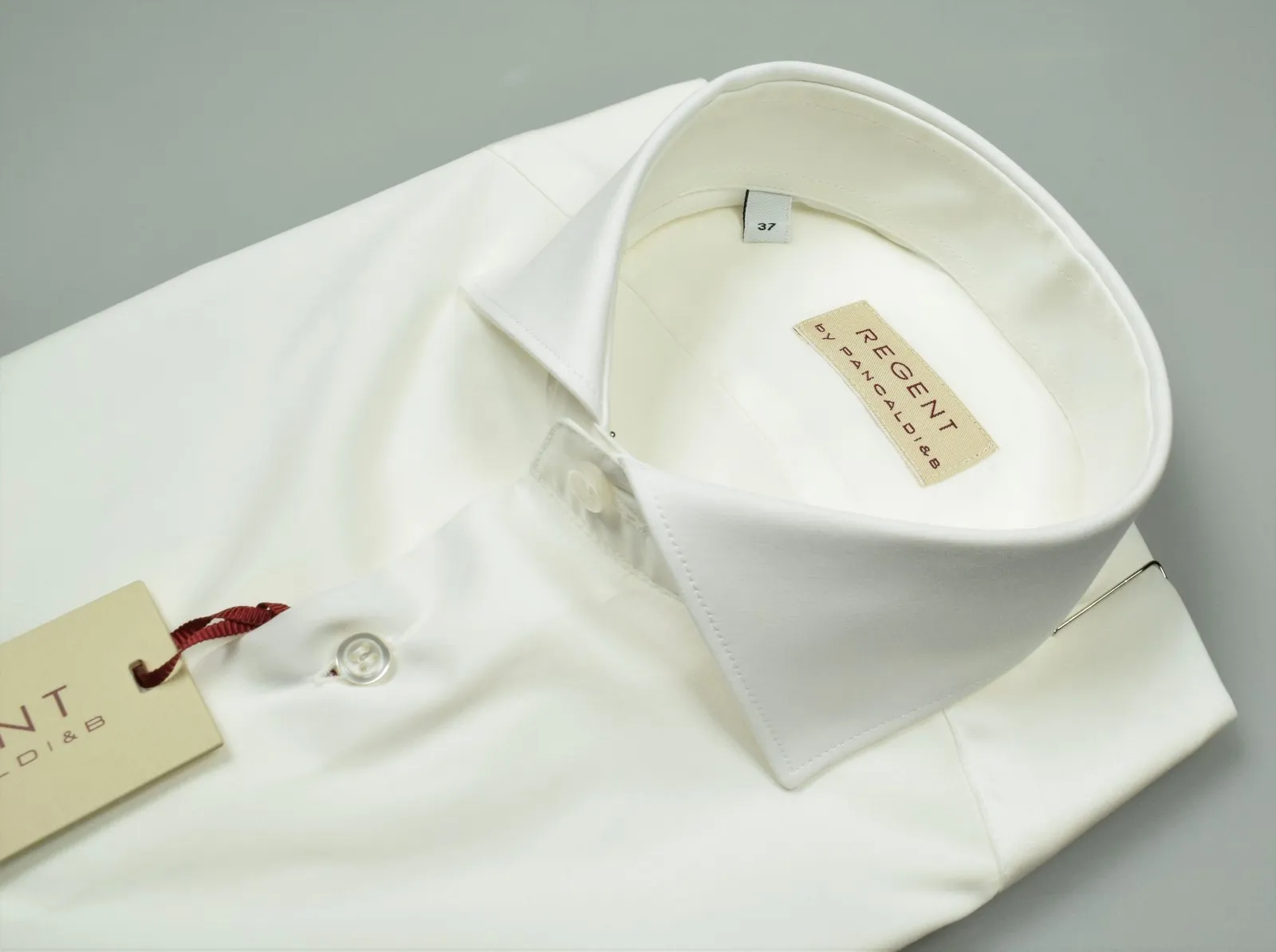 Camicia pancaldi slim fit bianca cotone stretch collo alla francese