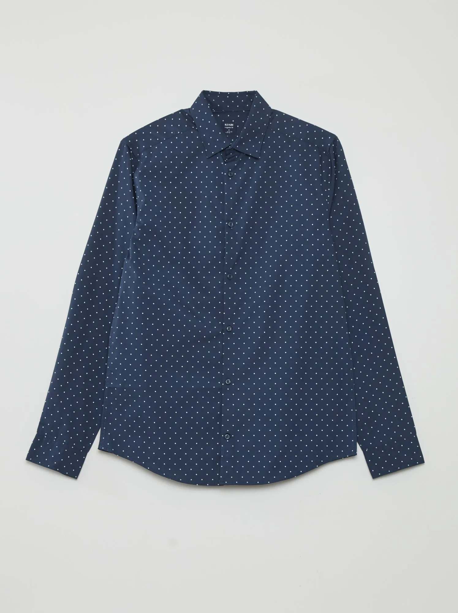 Camicia regular con stampa a pois - BLU