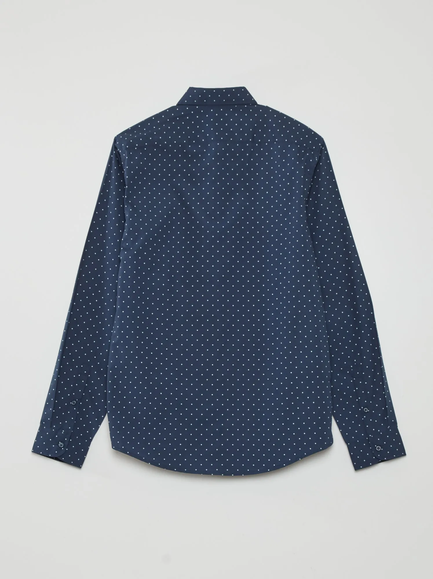 Camicia regular con stampa a pois - BLU