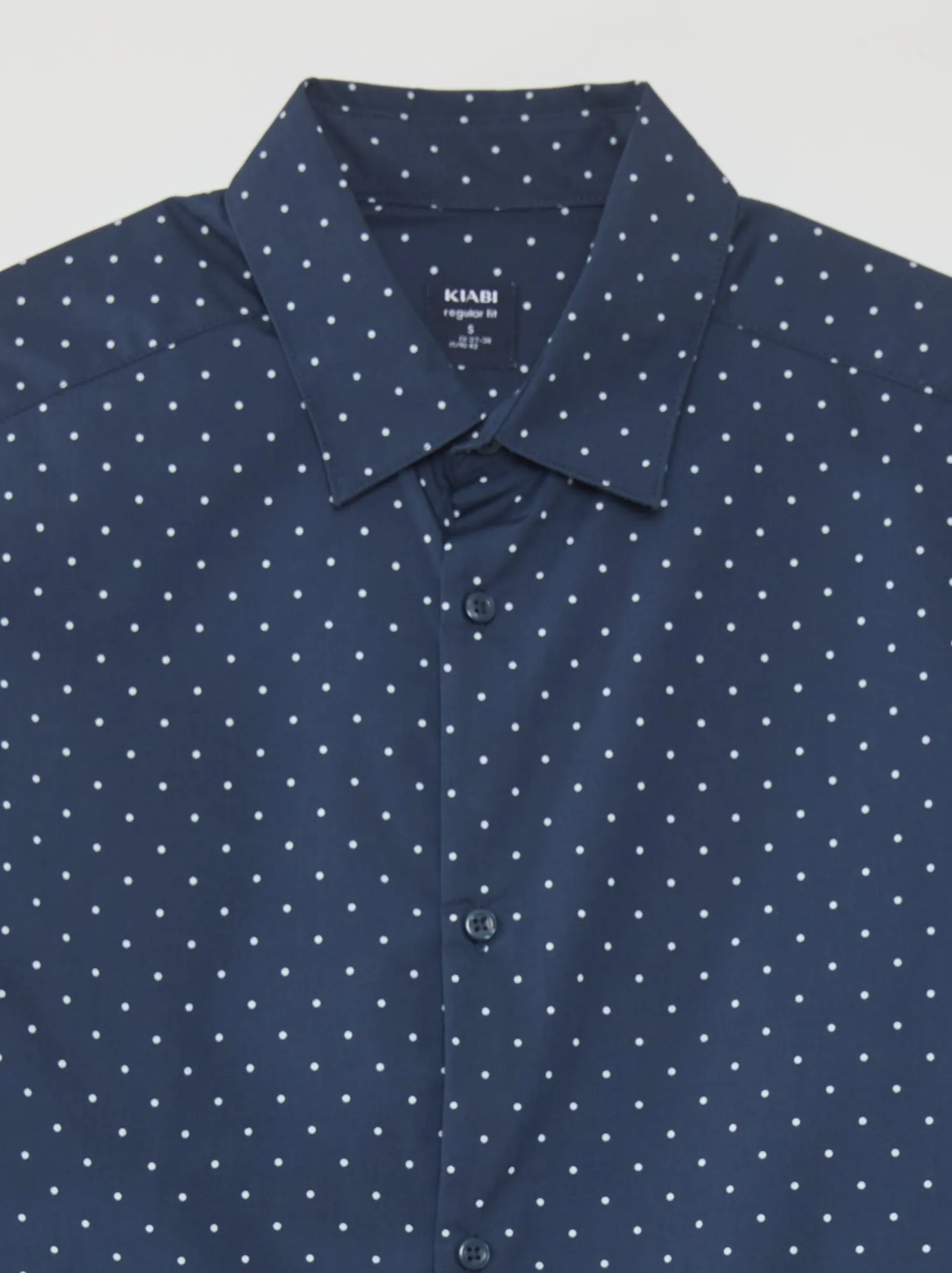 Camicia regular con stampa a pois - BLU