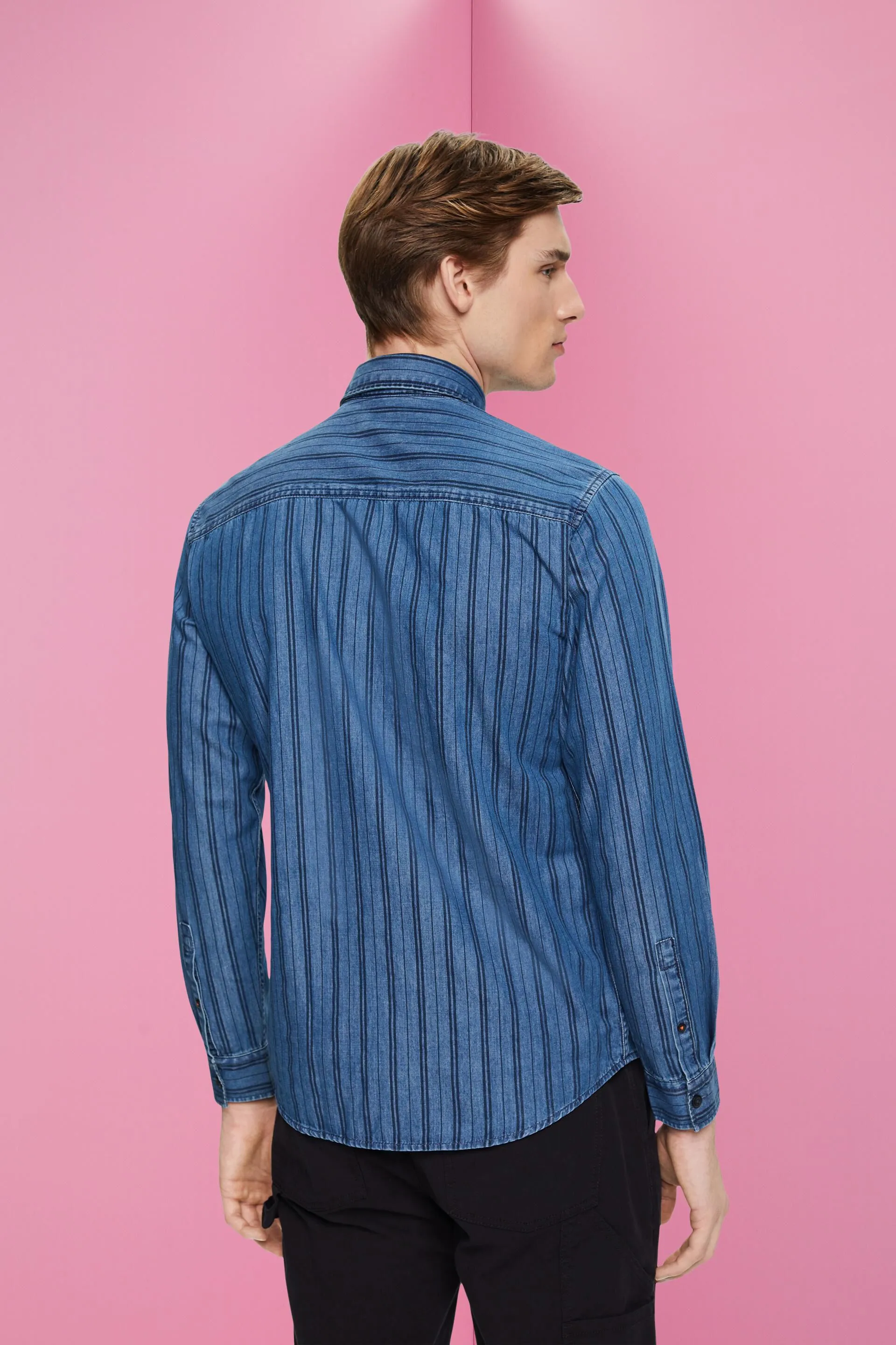 Camicia Slim Fit in denim a righe
