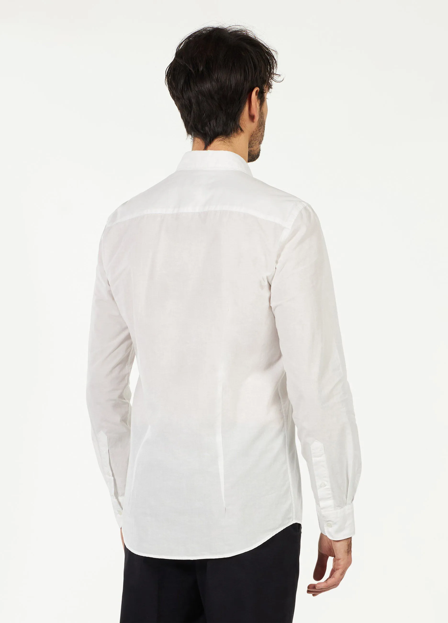 Camicia slim Rumford in cotone misto lino uomo