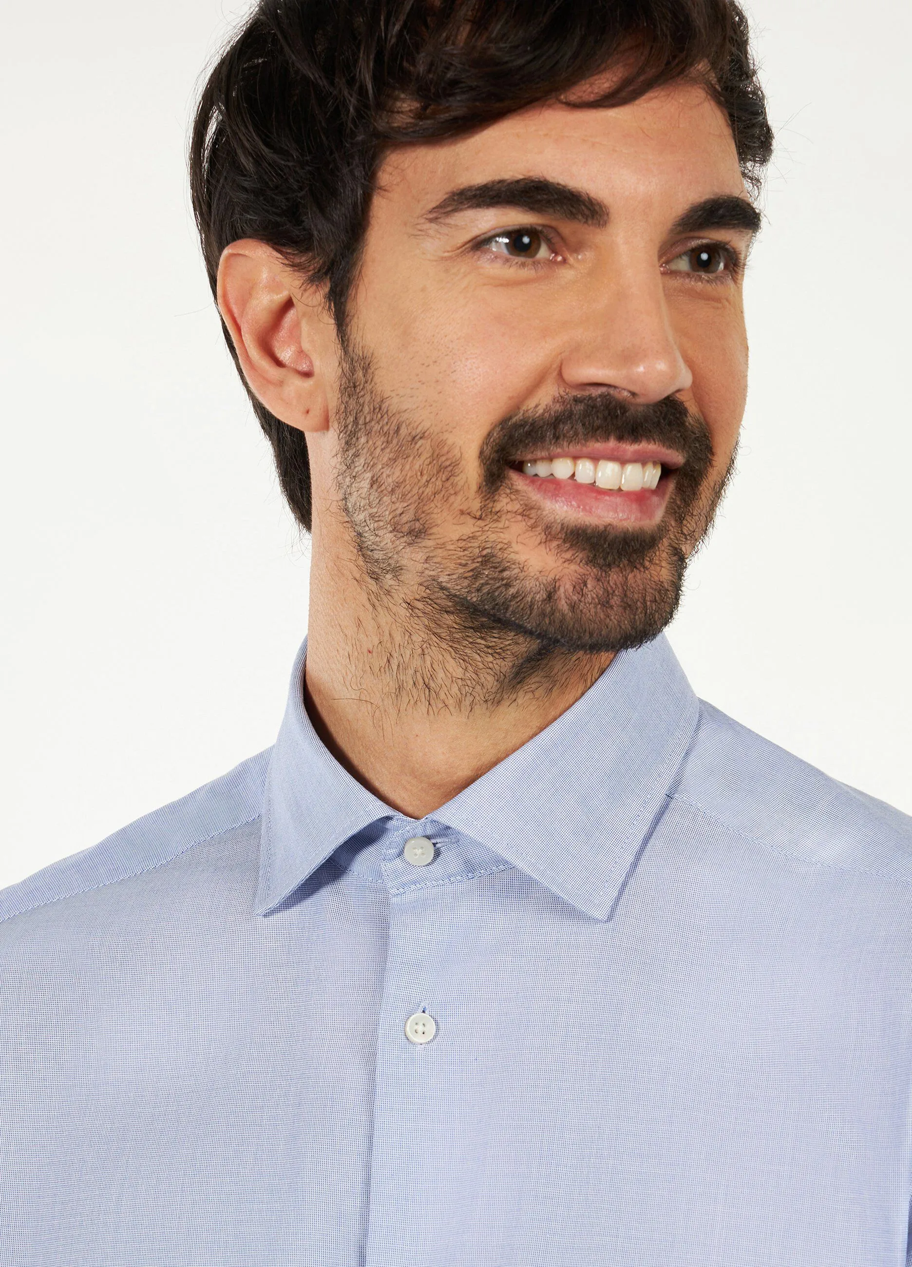 Camicia slim Rumford in puro cotone a microquadri