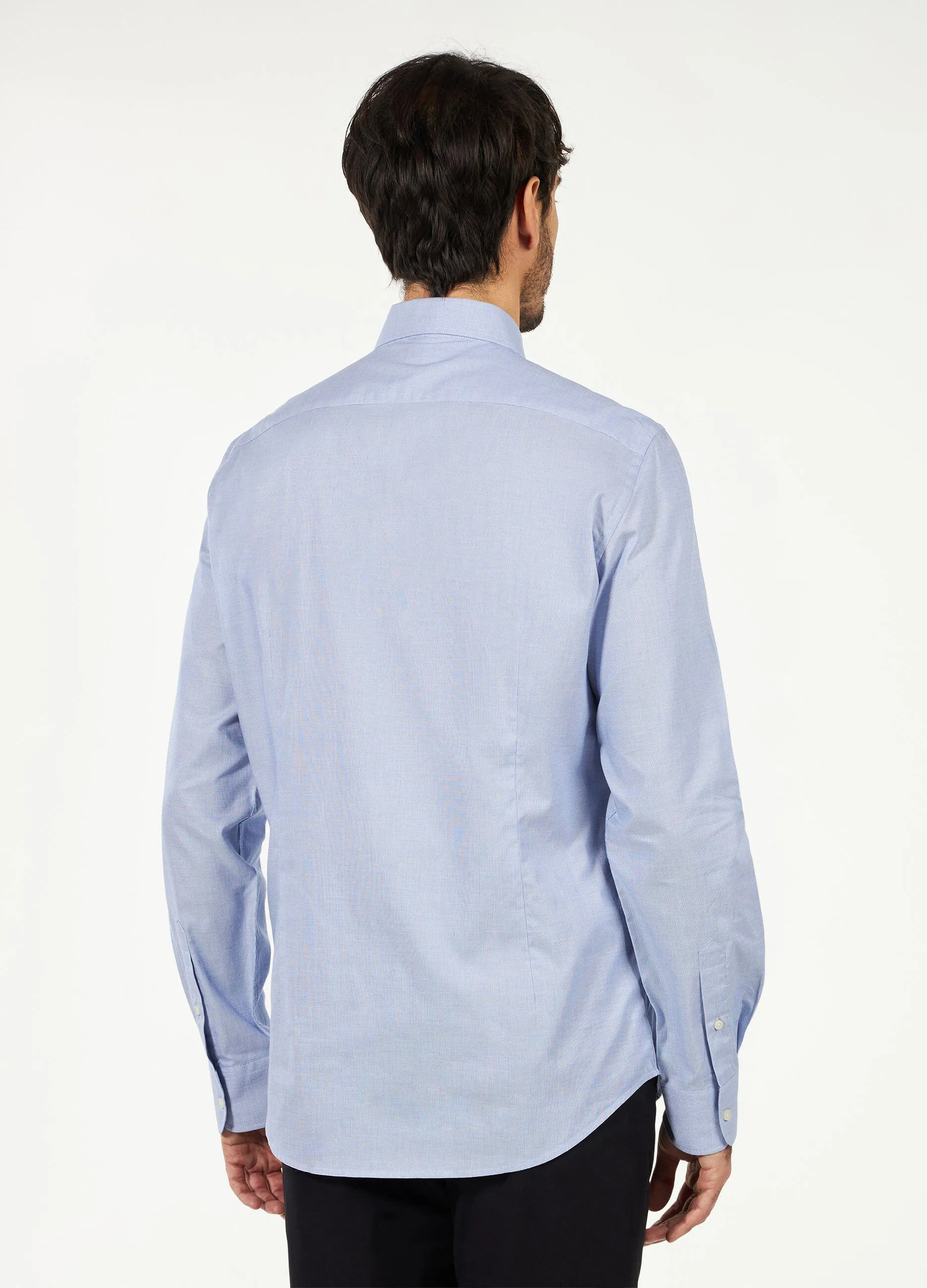 Camicia slim Rumford in puro cotone a microquadri