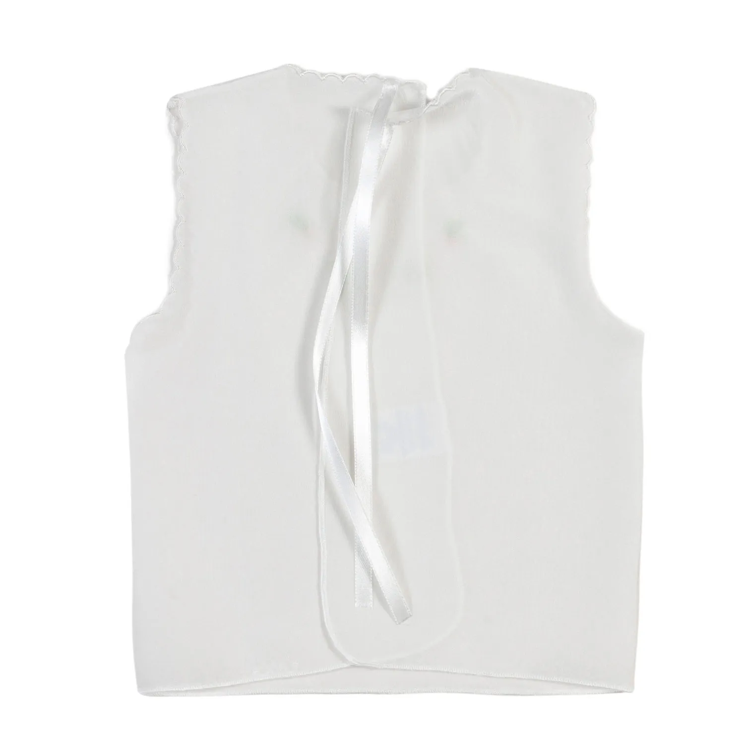 Camicino Bianco Panna Con Fiorellini Verdi Unisex