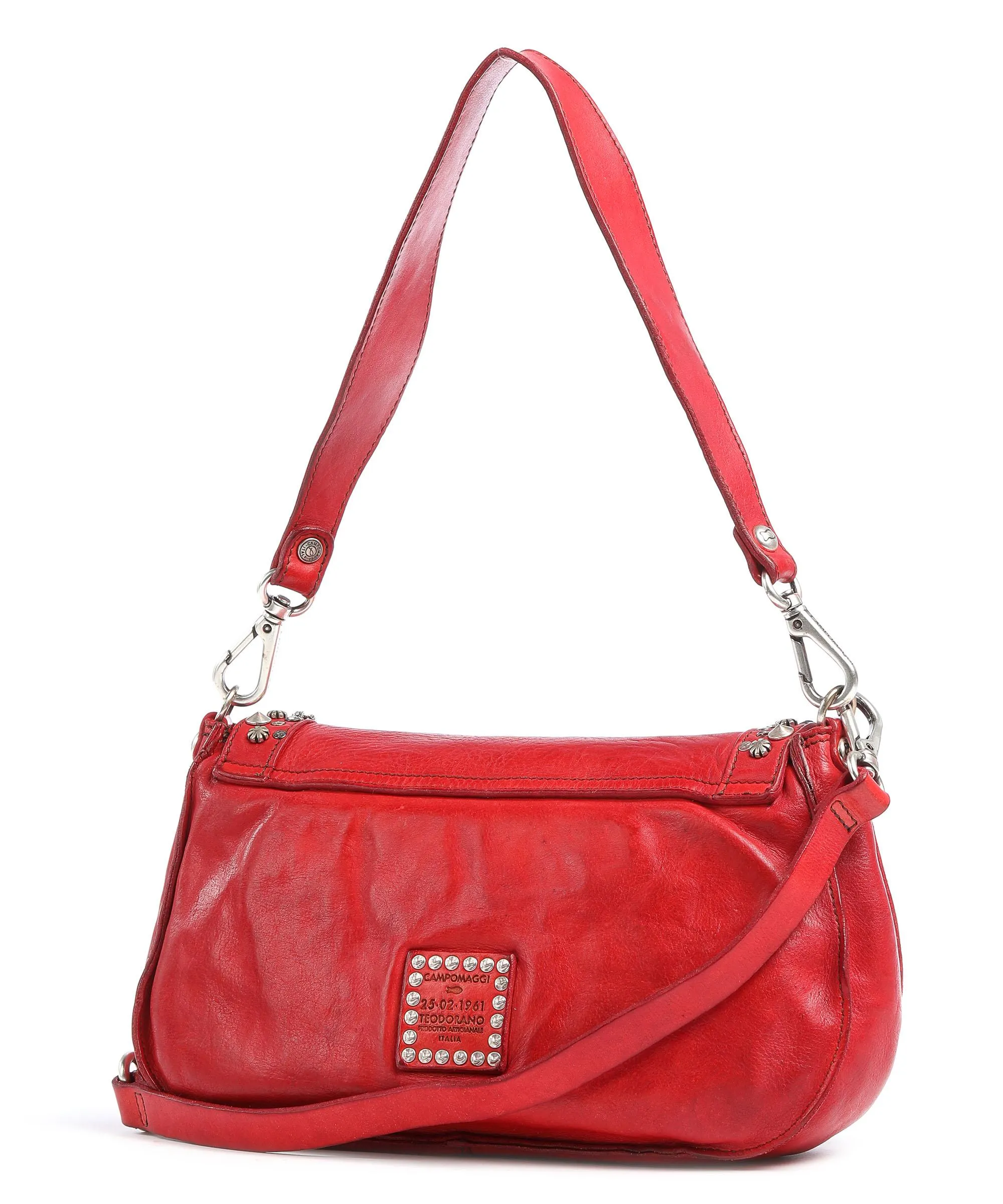  Campomaggi Prestige Borsa a spalla pelle di vacchetta finemente grana rosso  