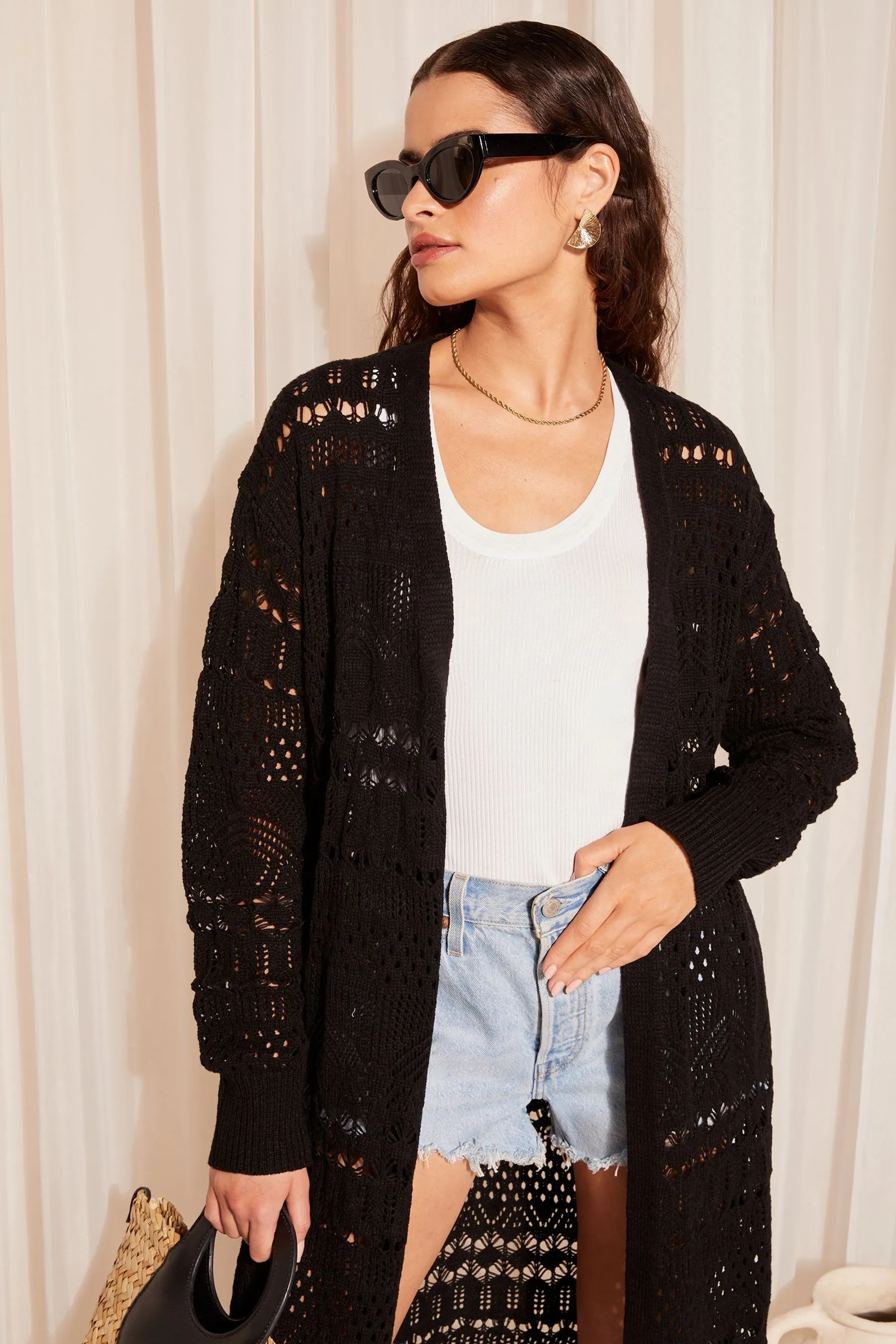Cardigan maxi all'Friends Like These all'uncinetto